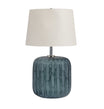 Ujjala Cutting Rough Cut Blue Glass Table Lamp
