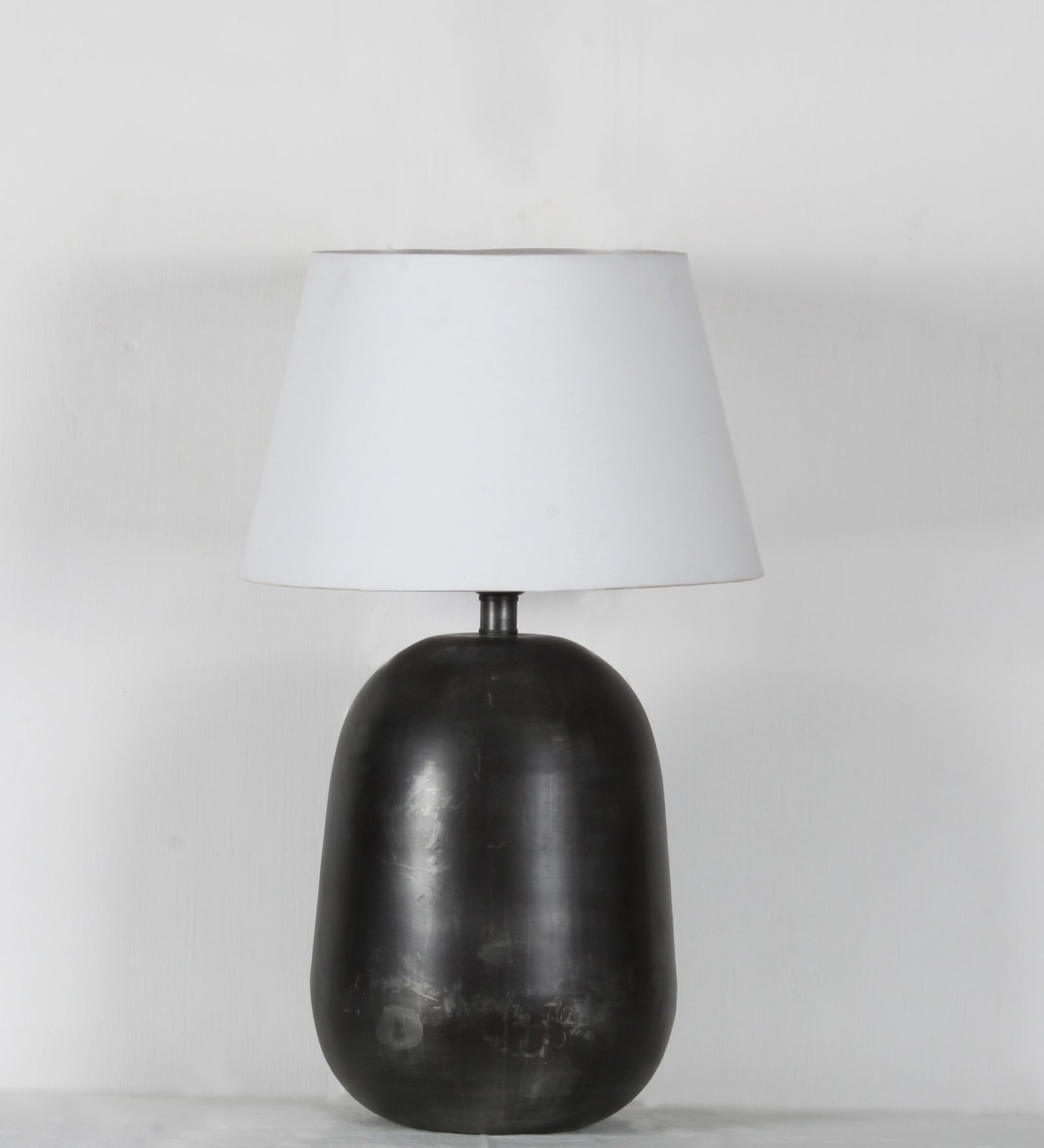 Metal Base Table Lamp with Fabric Lampshade