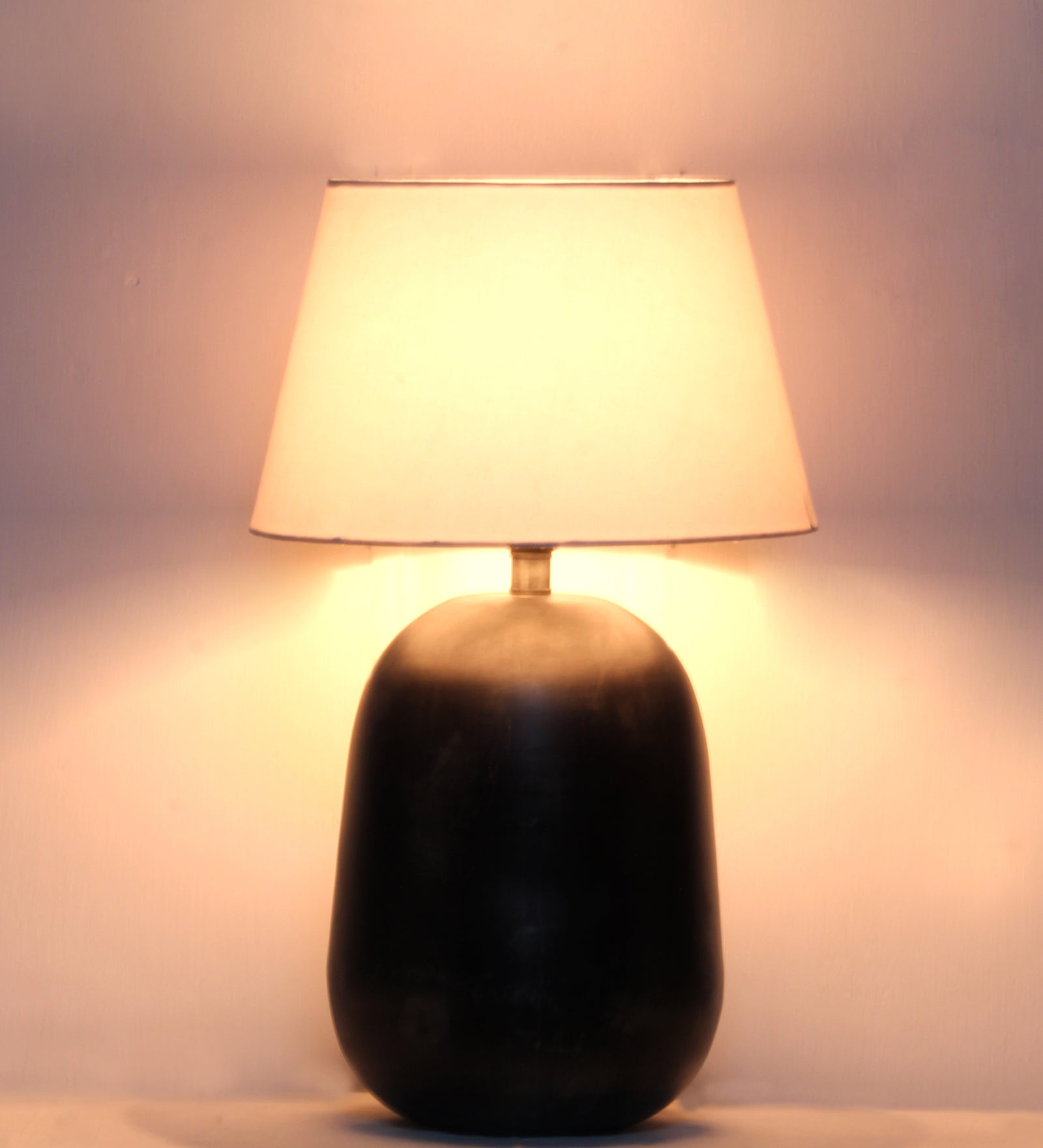 Metal Base Table Lamp with Fabric Lampshade