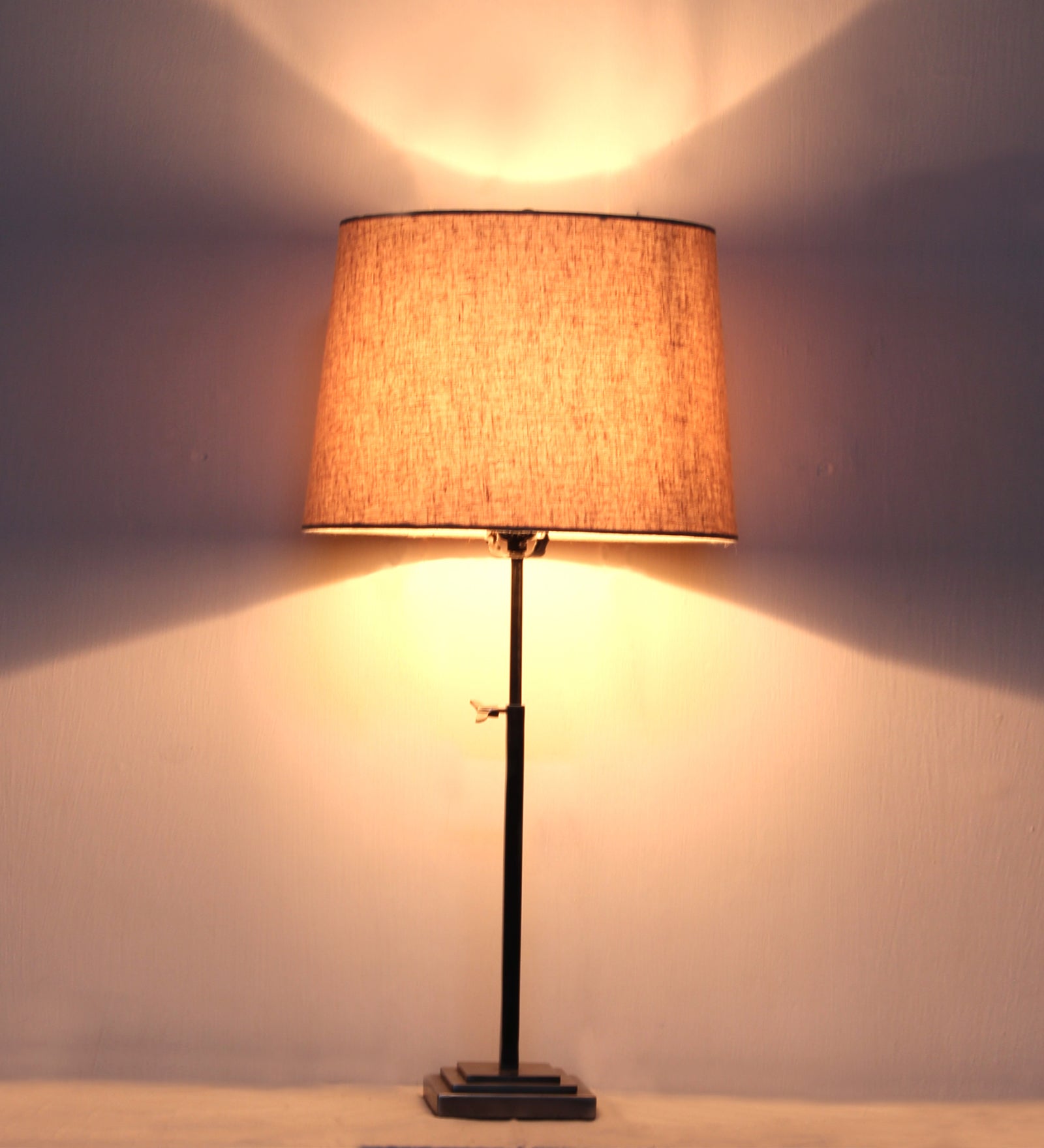 Ujjala Metal Sleek Table Lamp with Fabric Lampshade