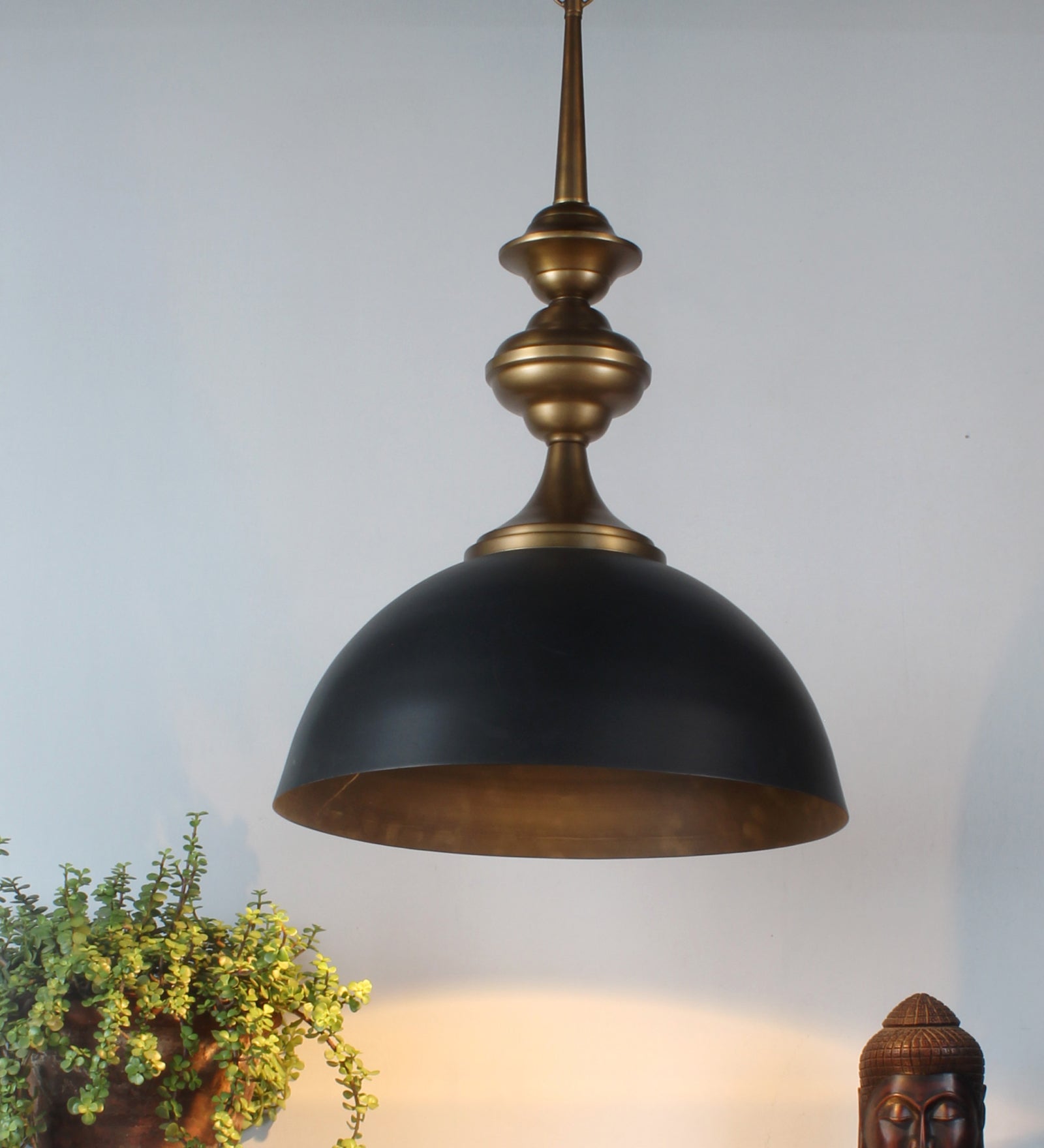 Ujjala Natural Iron Dome Hanging Light