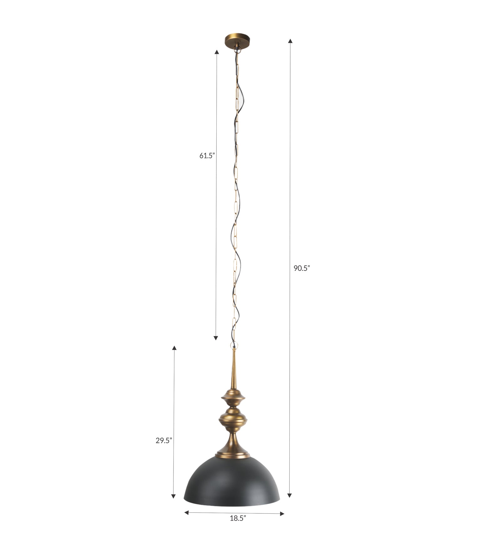 Ujjala Natural Iron Dome Hanging Light