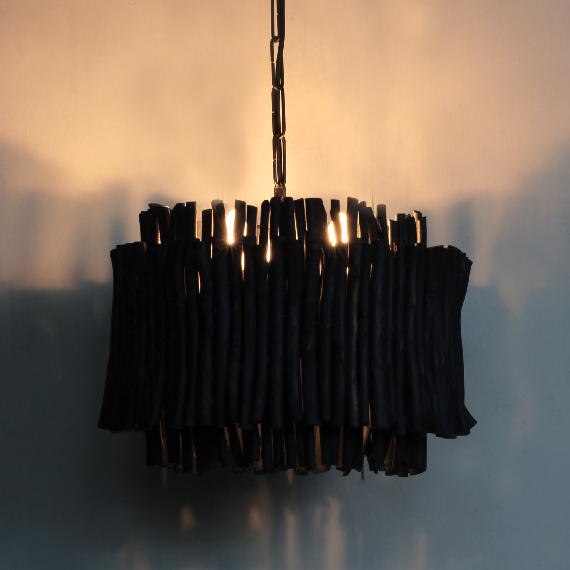 Teak Wood hanging grey Light