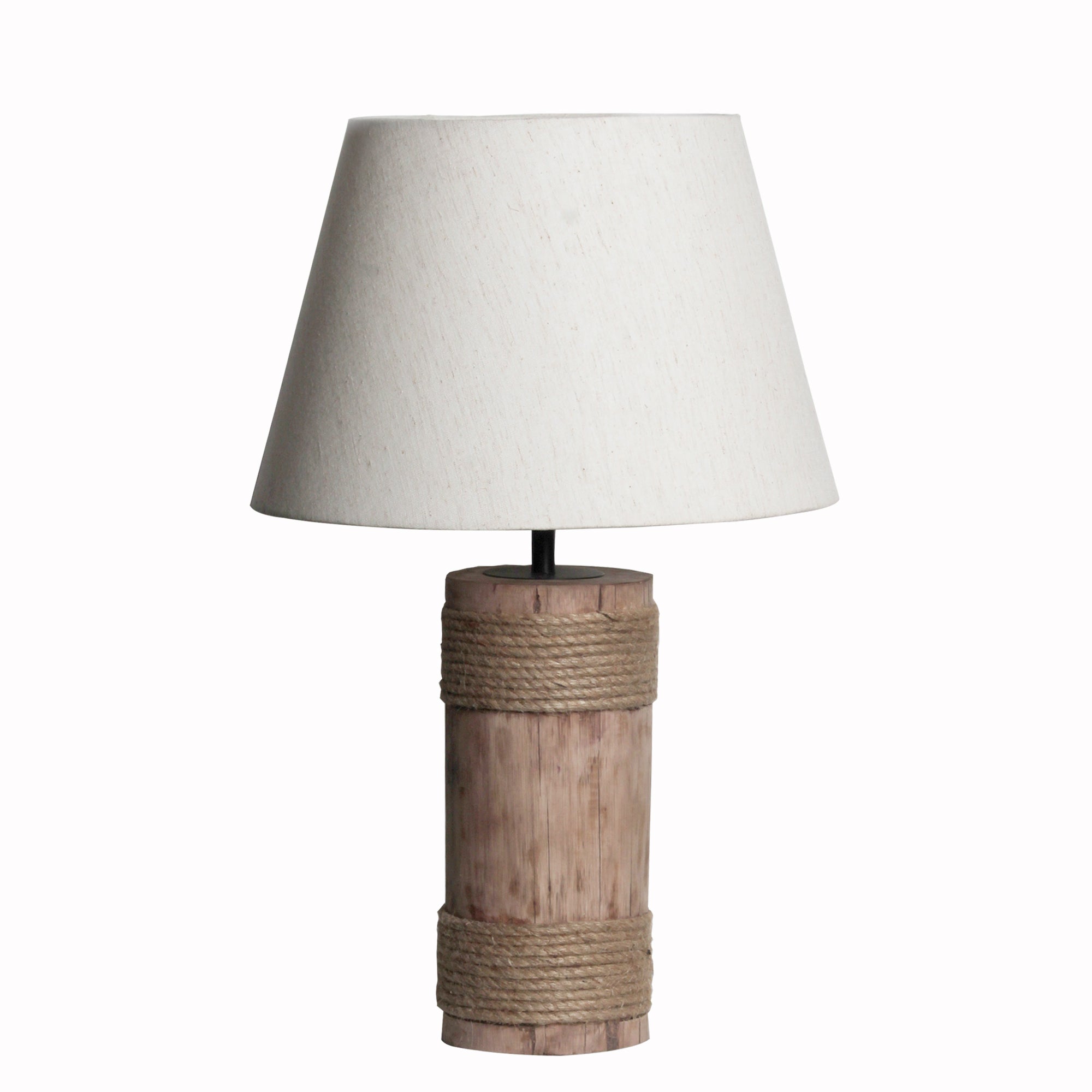 Ujjala Wooden Table Lamp With Fabric Lampshade