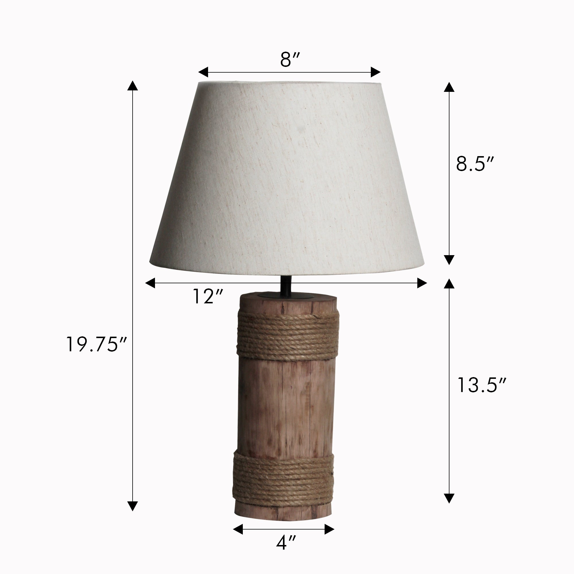 Ujjala Wooden Table Lamp With Fabric Lampshade