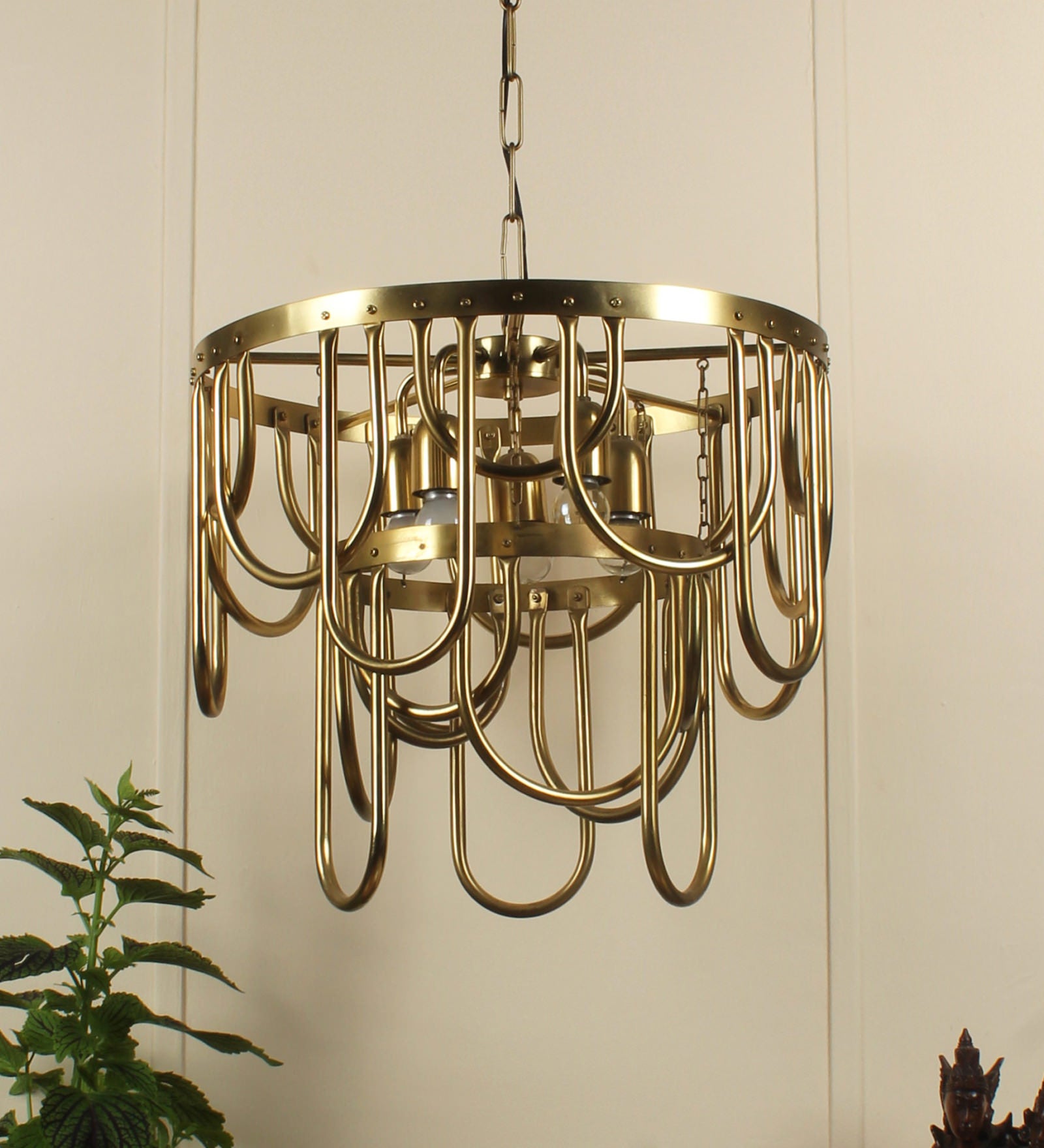 Metal Antique Brass chandelier 5 Holder