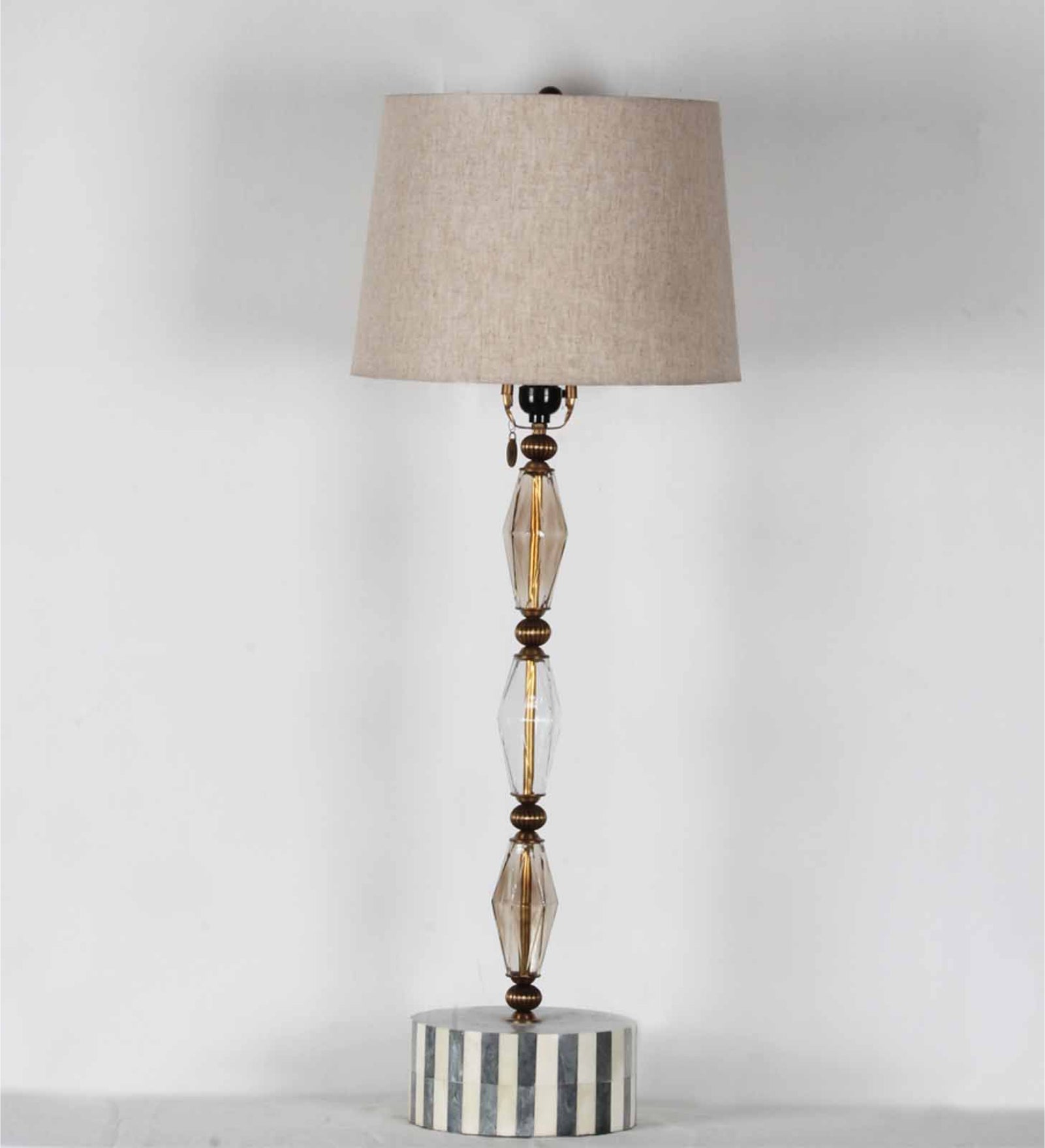 Ujjala Glass & Metal with Shade Table Lamp