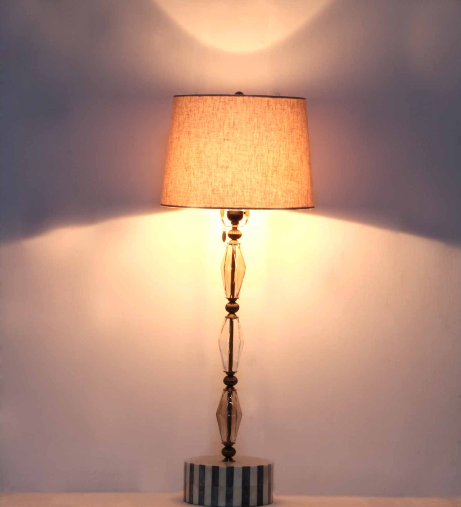 Ujjala Glass & Metal with Shade Table Lamp