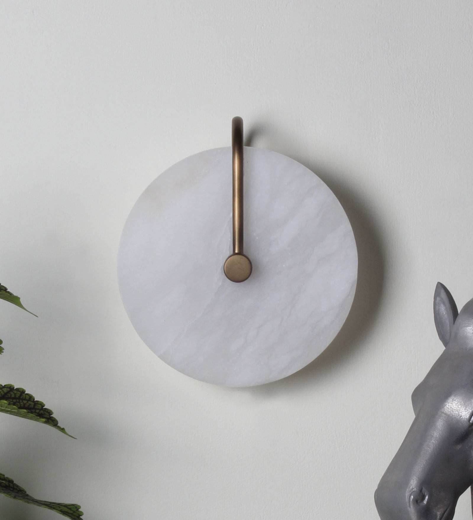 Alabaster & Metal Wall Round Wall Light