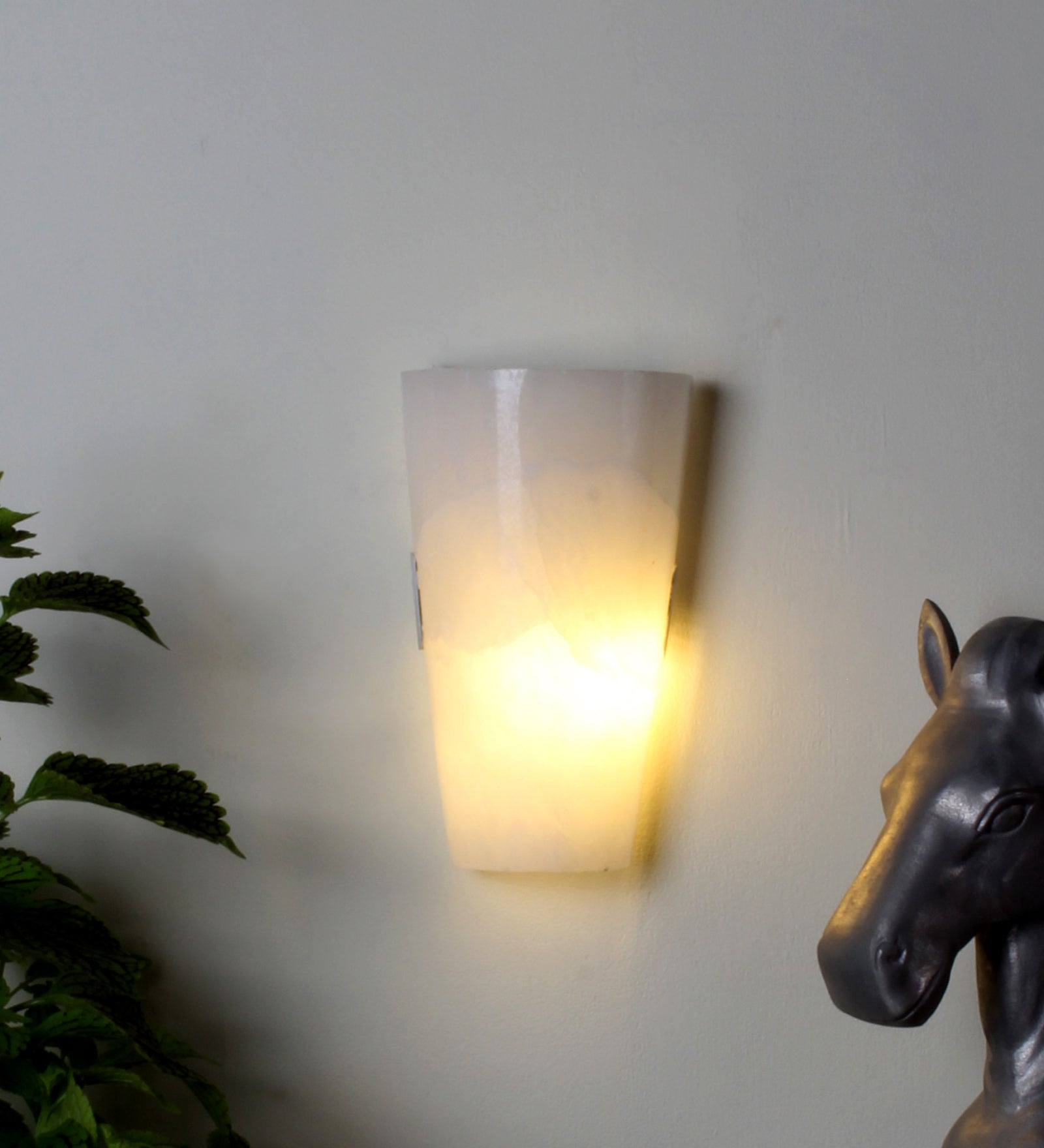 Alabaster Curved Wall Light