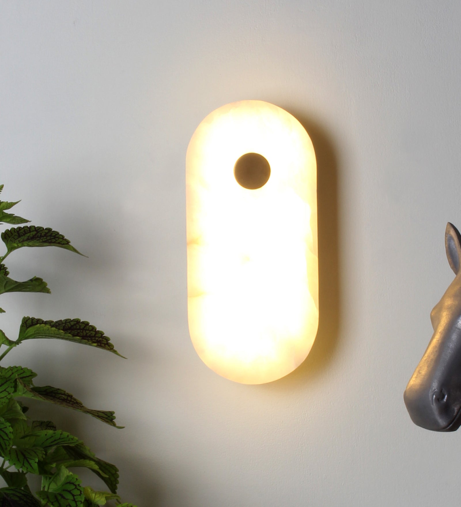 Alabaster Oval Shape Wall Light