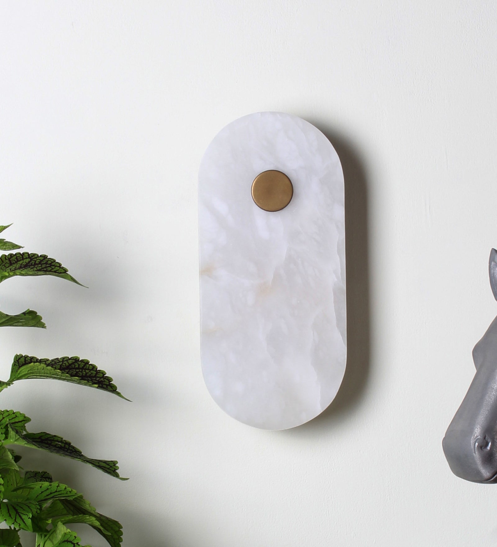 Alabaster Oval Shape Wall Light