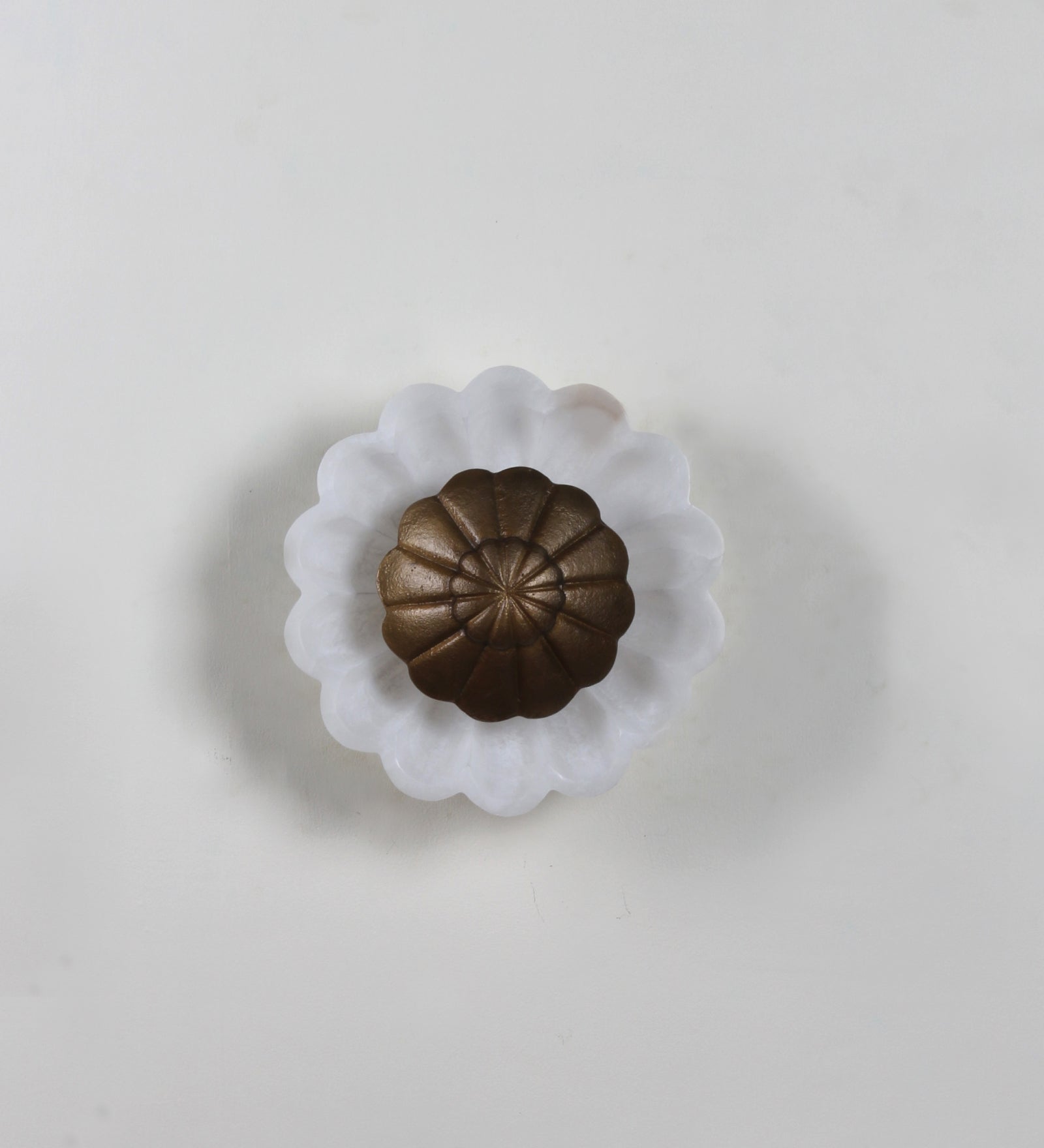 Inbuilt LED Flower Alabaster & Metal Wall Light