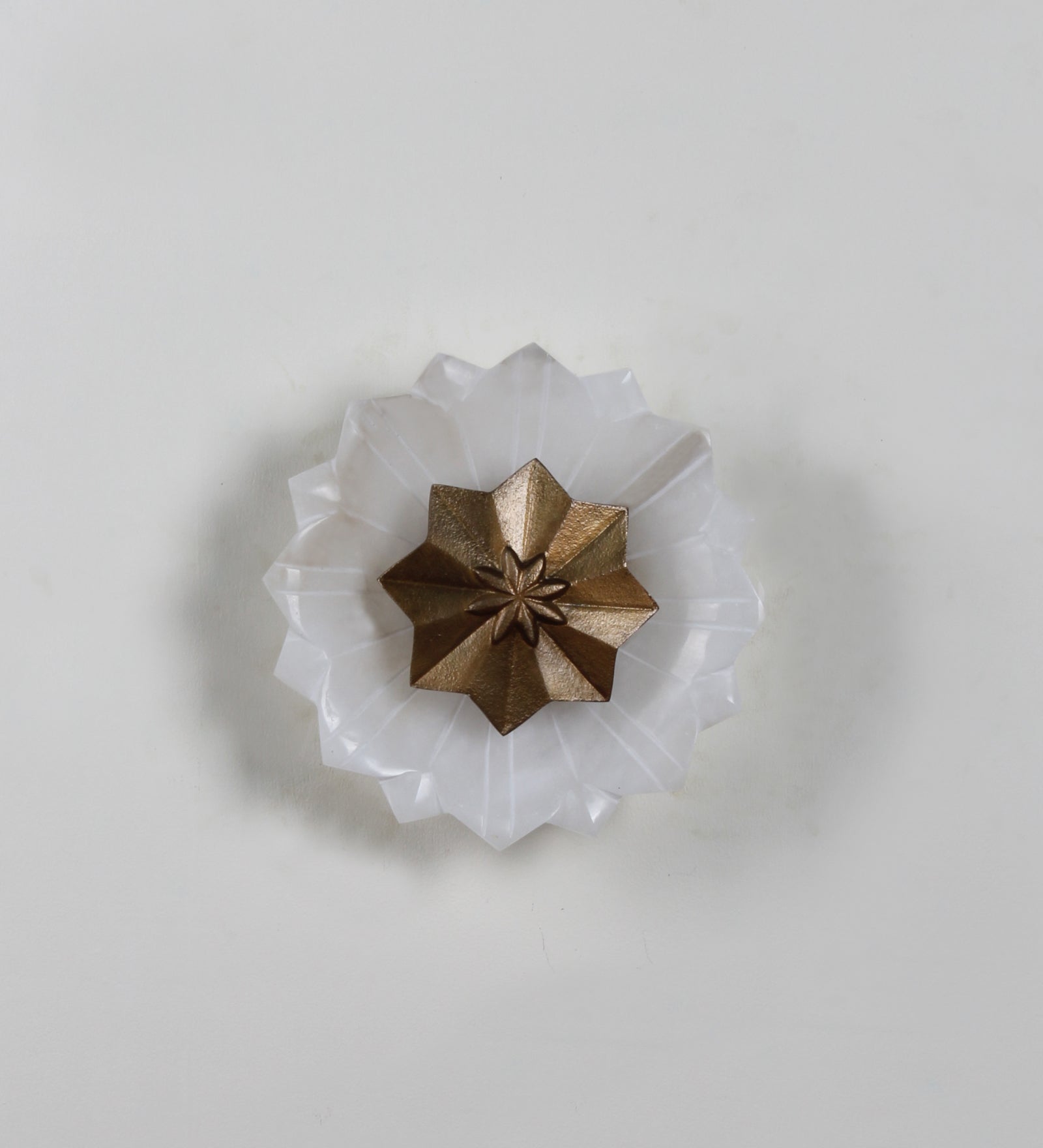 Inbuilt LED Flower Alabaster & Metal Wall Light