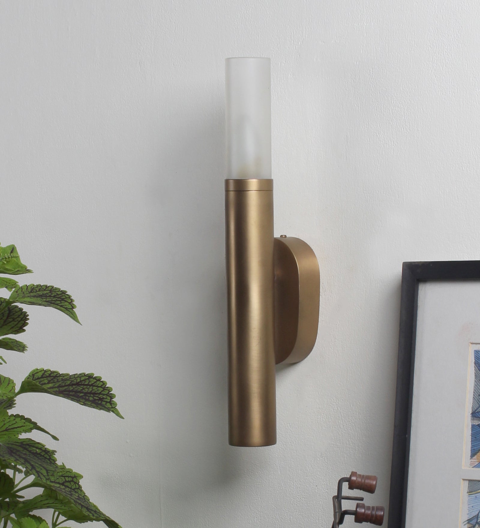 Metal Antique Brass LED Up wall Light