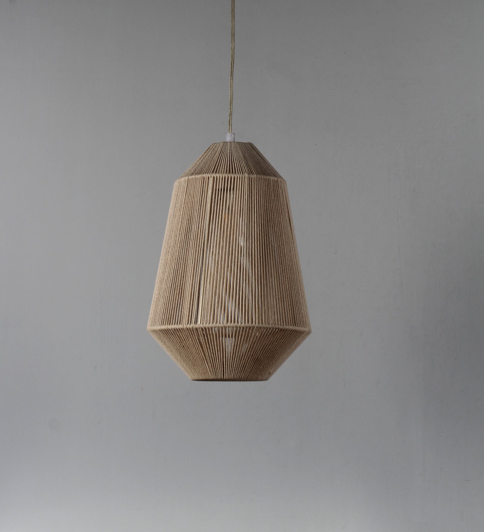 Off White Thread Dome Hanging Light
