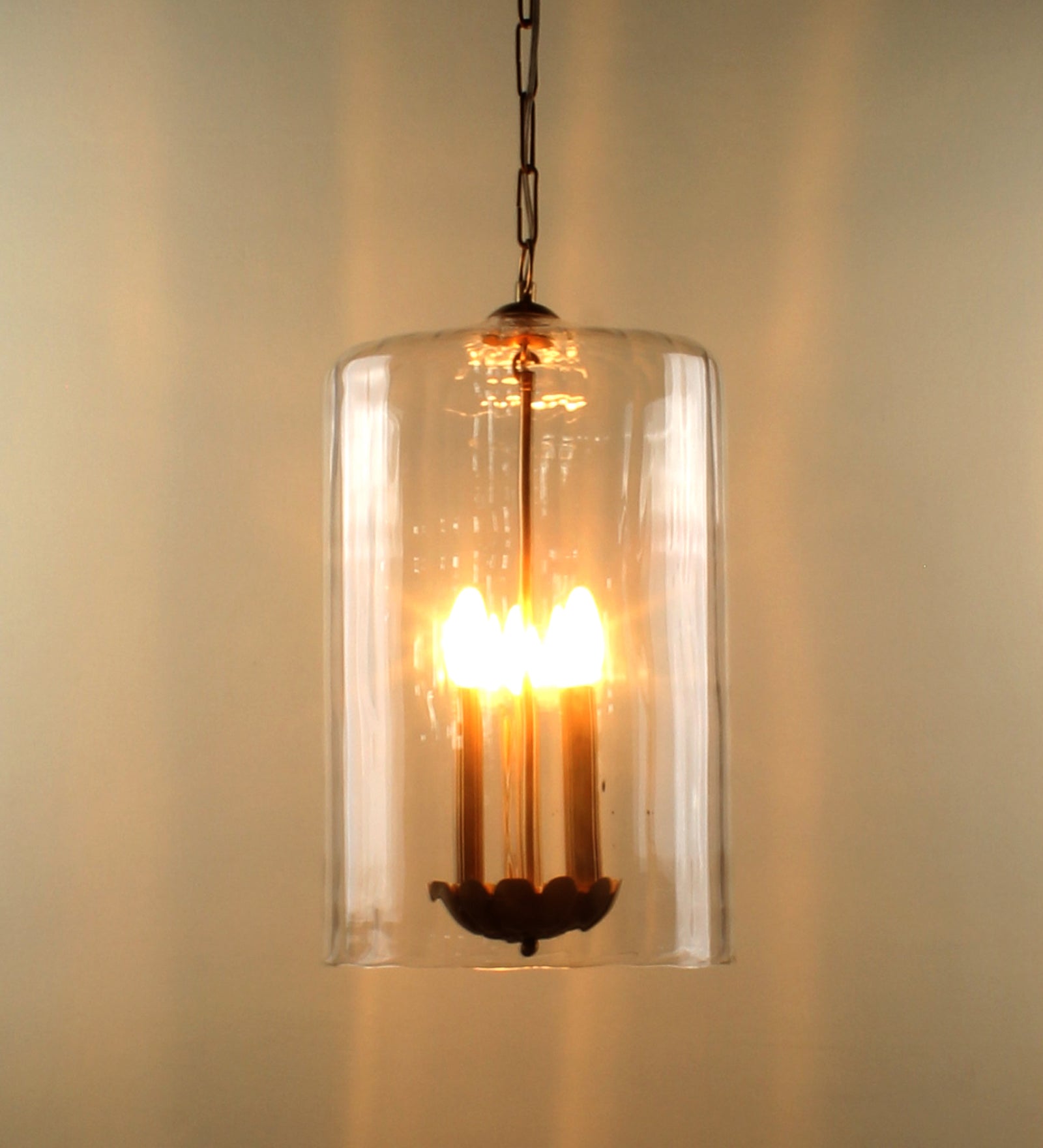 Ujjala glass Pendant Light 3 Bulb Holder