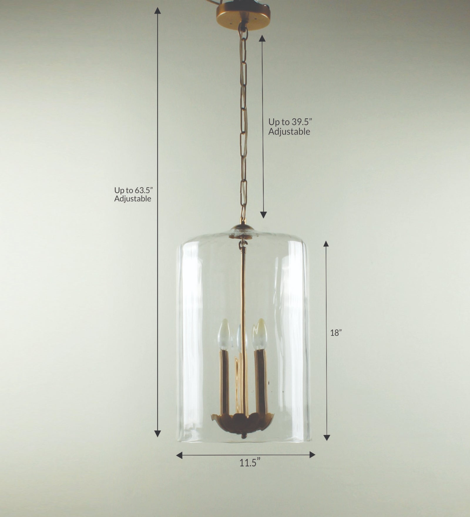 Ujjala glass Pendant Light 3 Bulb Holder