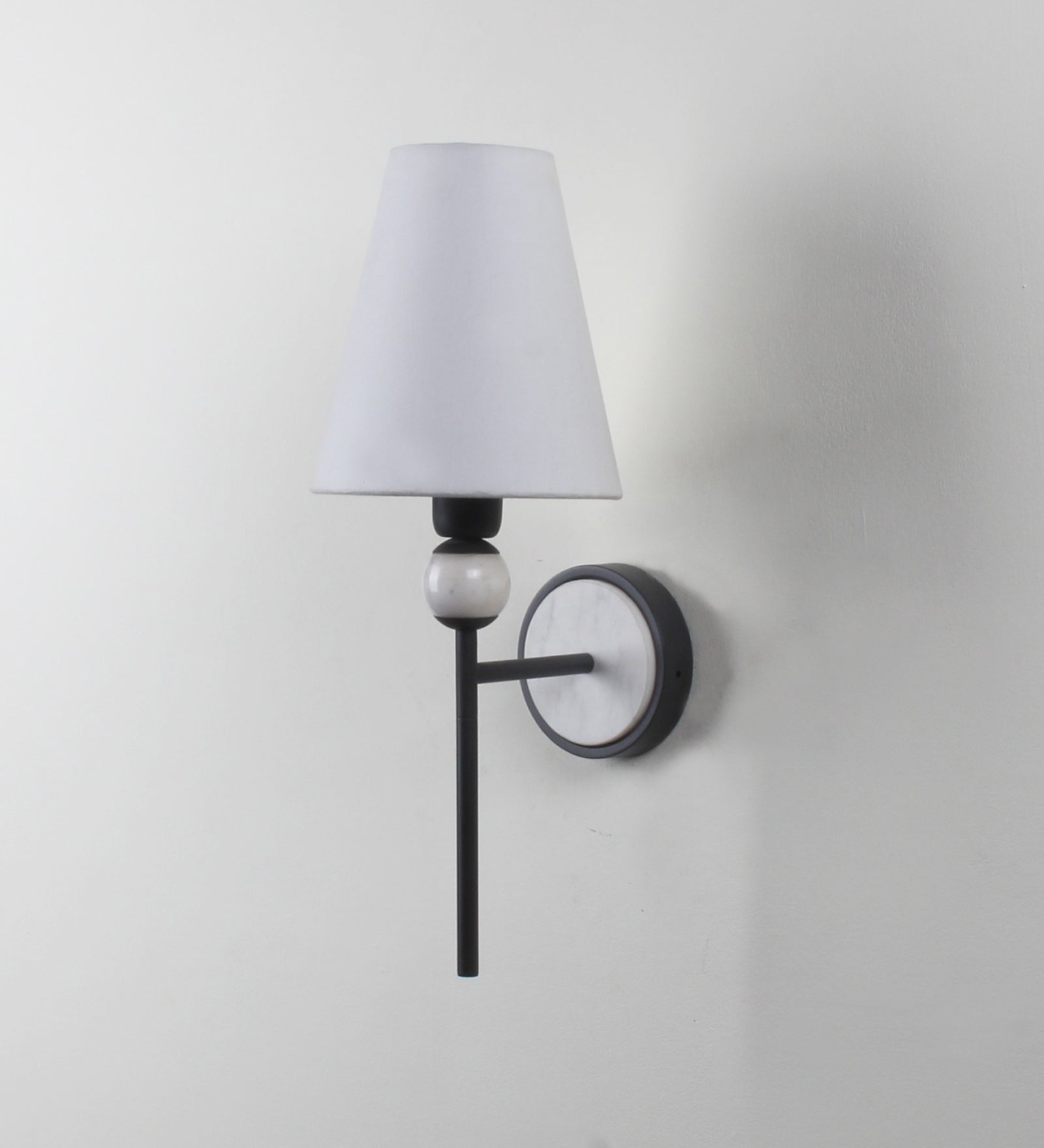 Black Metal With Marbel Up wall light