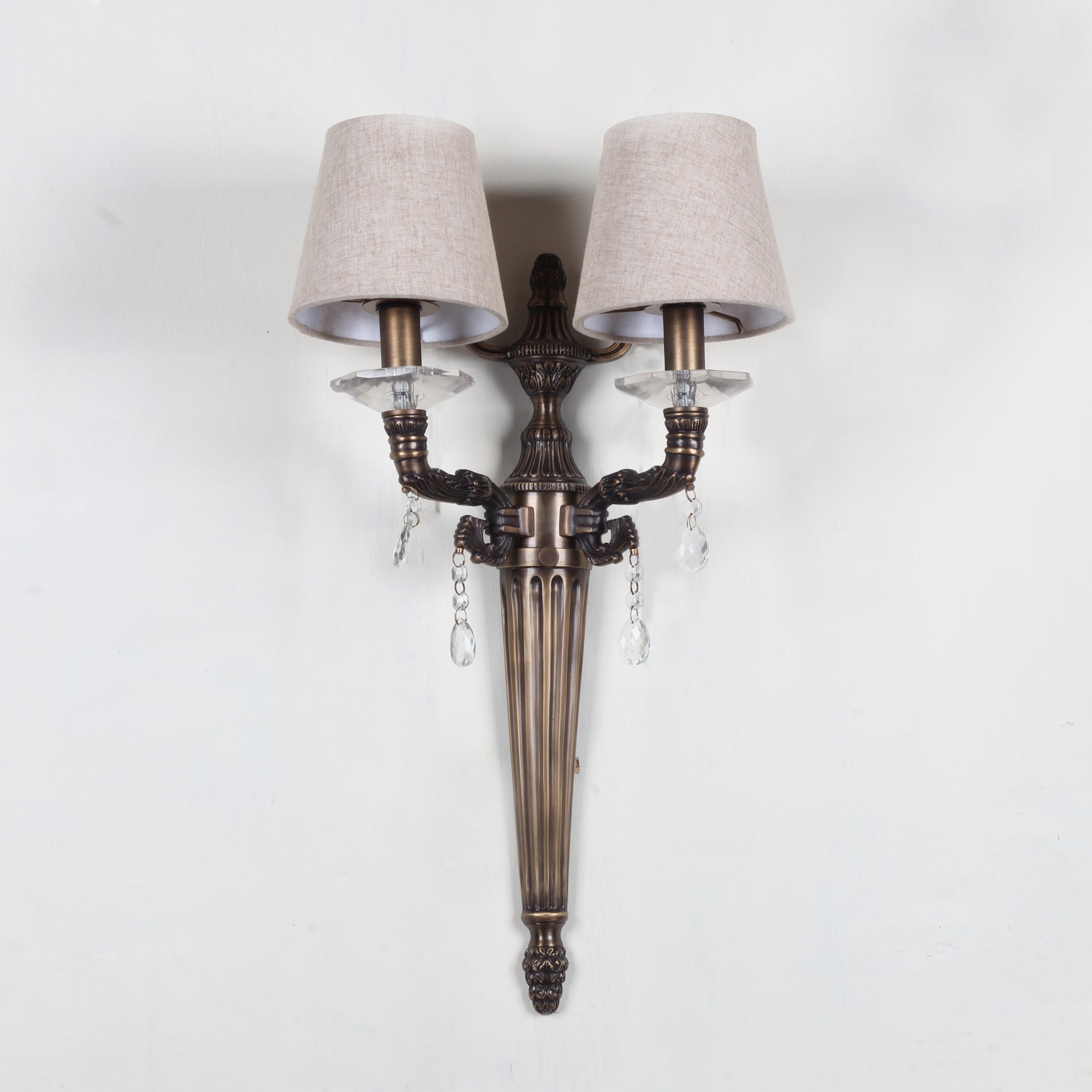 Ujjala Brass Wall Light With Fabric Lampshade