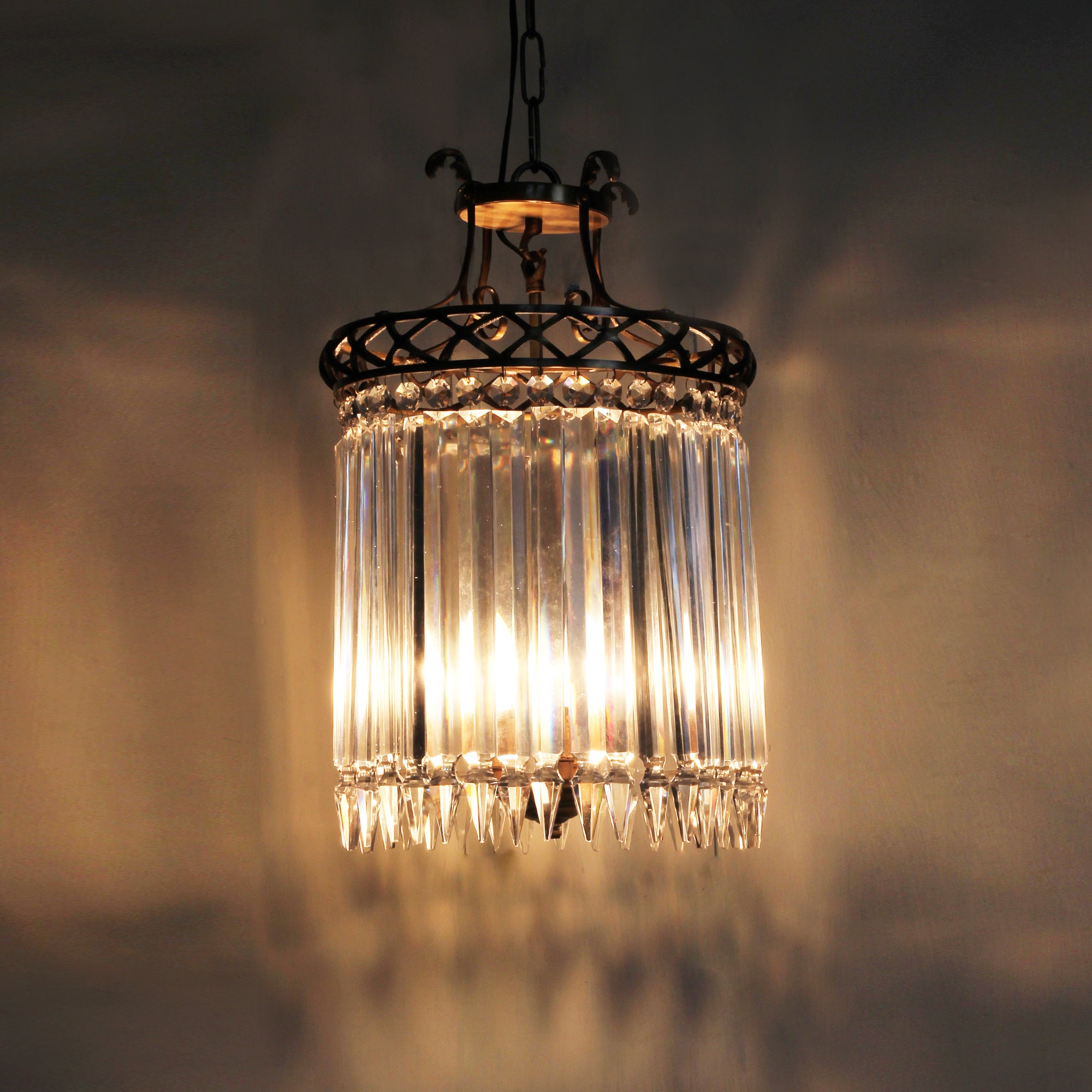 Metal & Glass Hanging Light