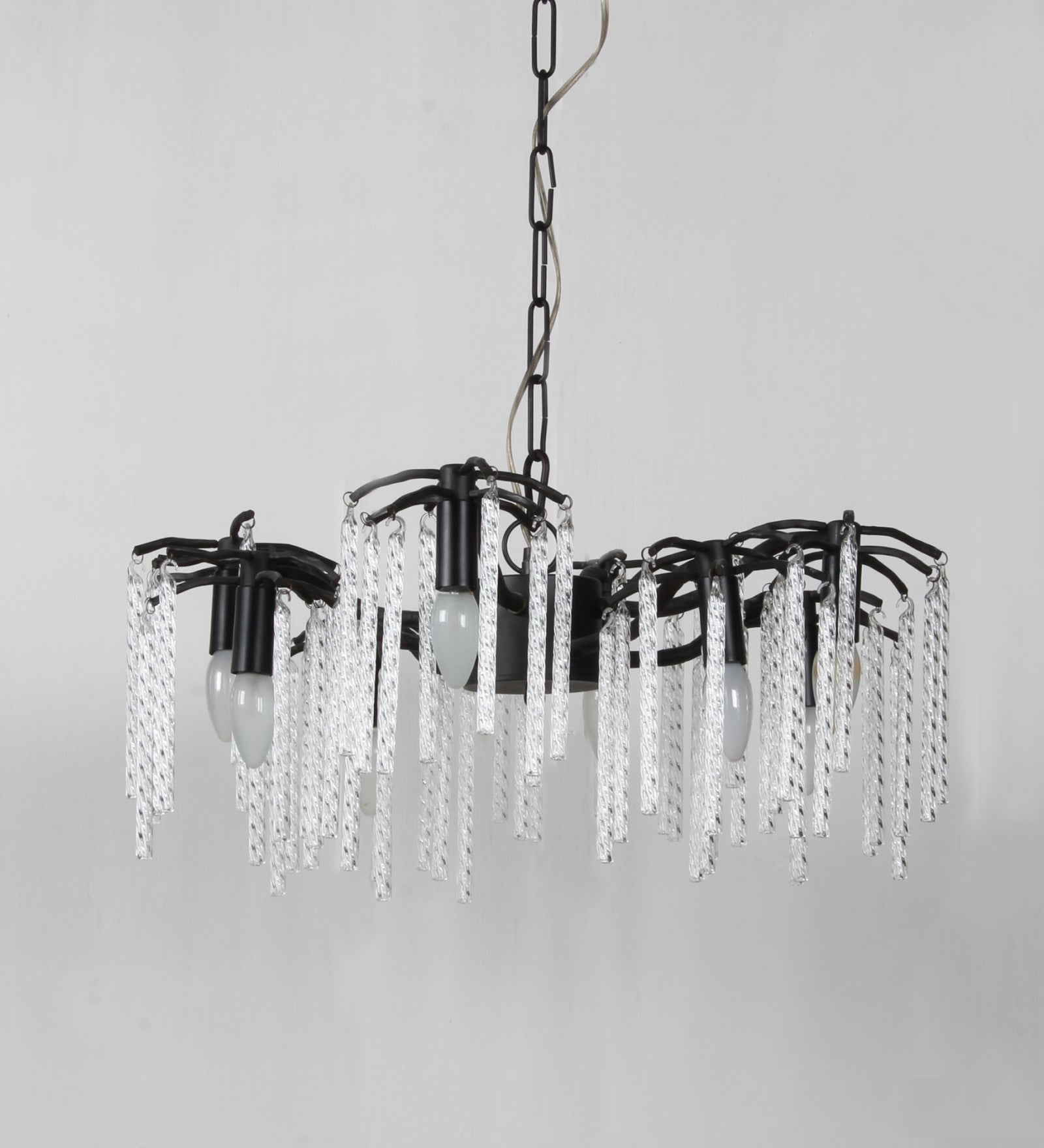 Ujjala Clear Glass Pencil Chandelier