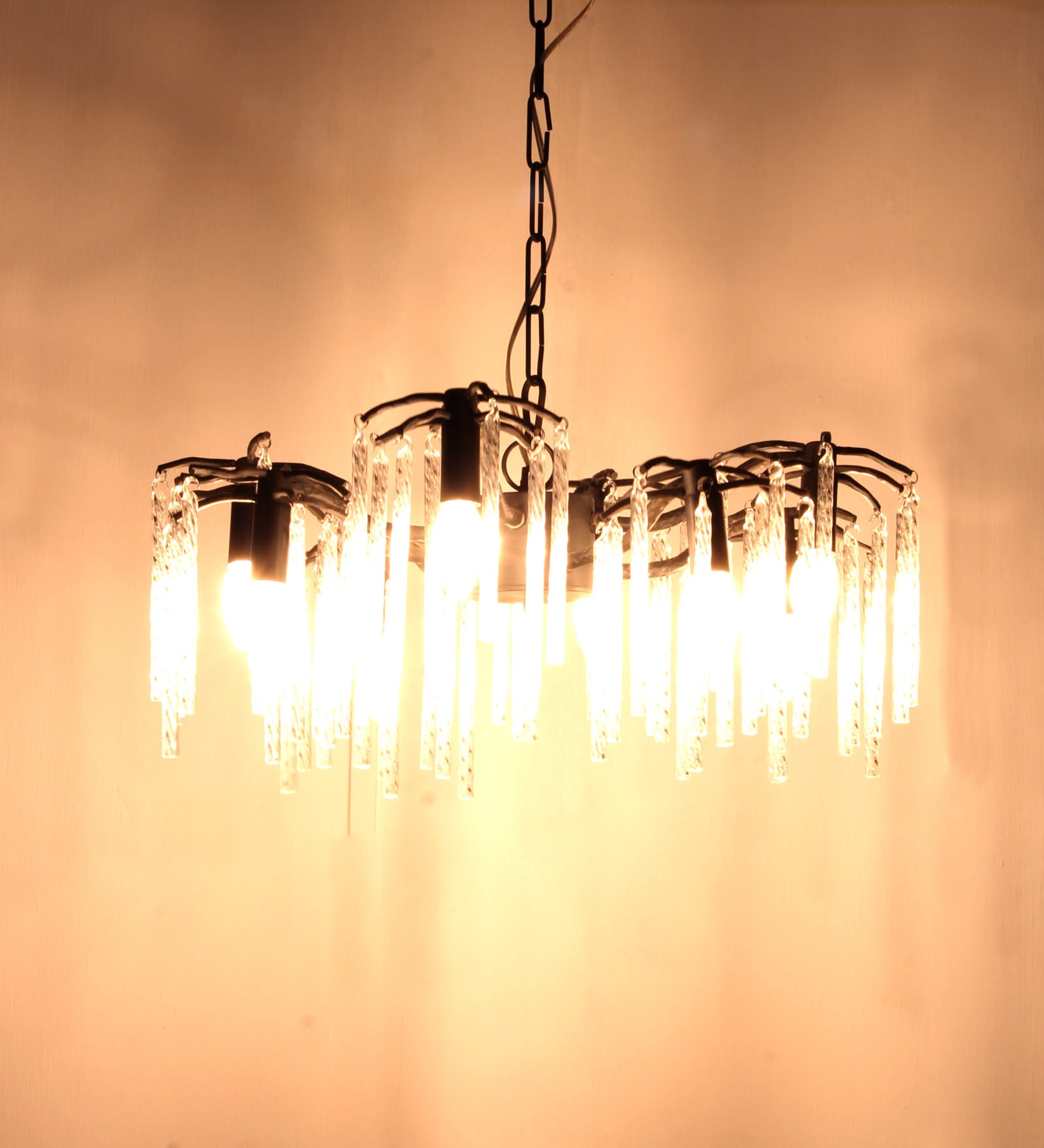 Ujjala Clear Glass Pencil Chandelier