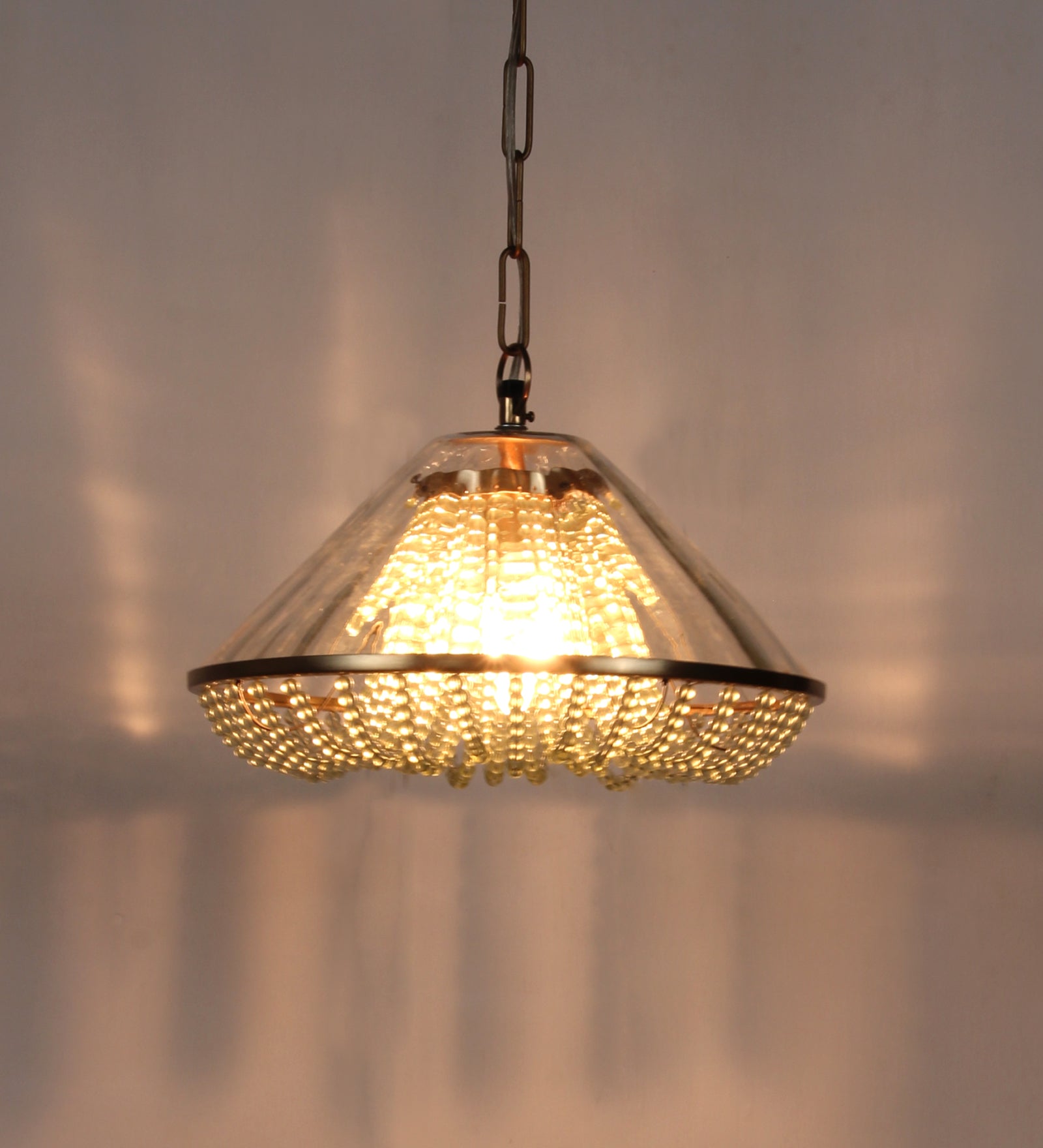 Ujjala Clear Glass & Frosted Beads Pendant Light