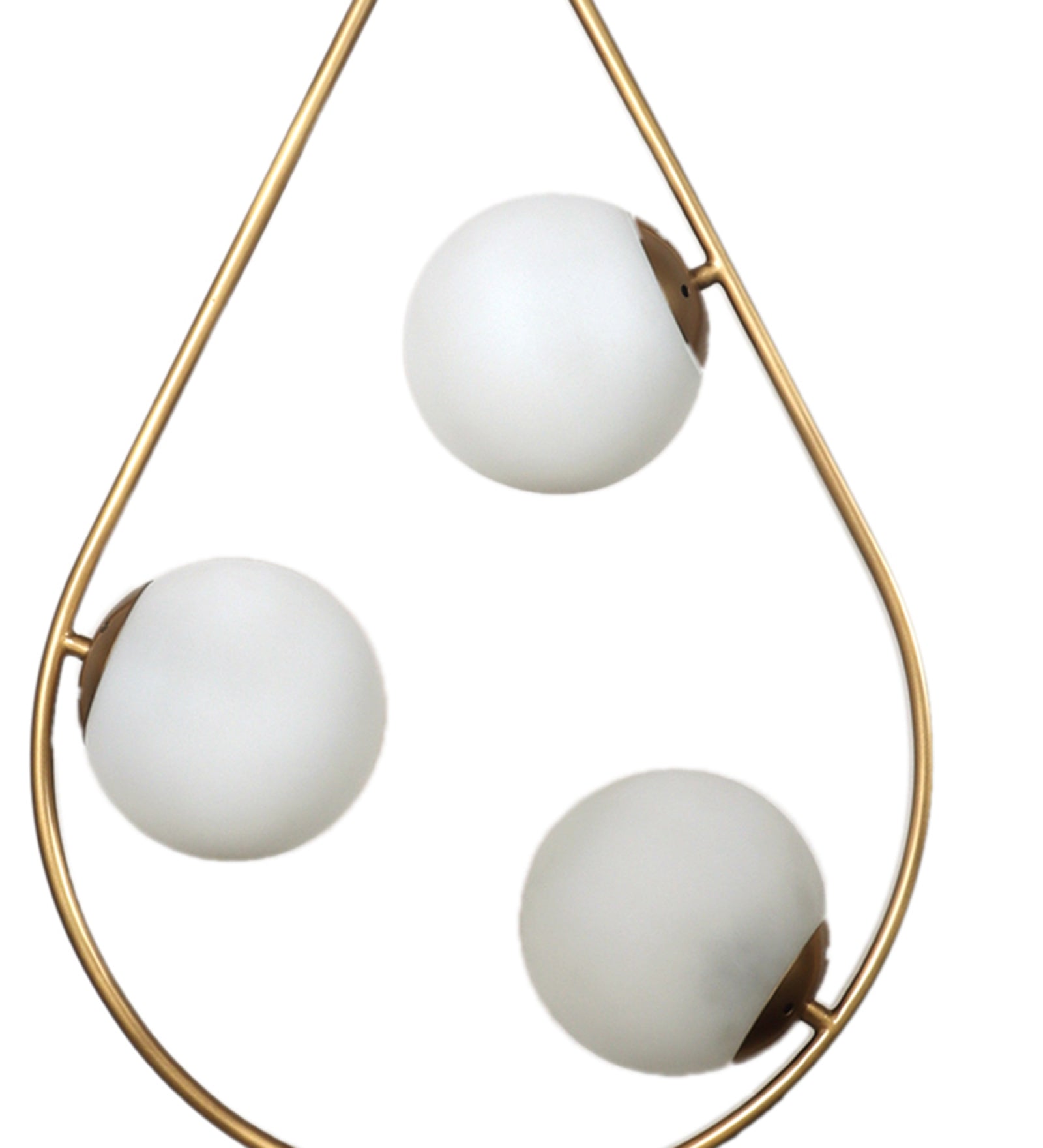 Metal Drop Pendent Light With 3 Frosted Globe