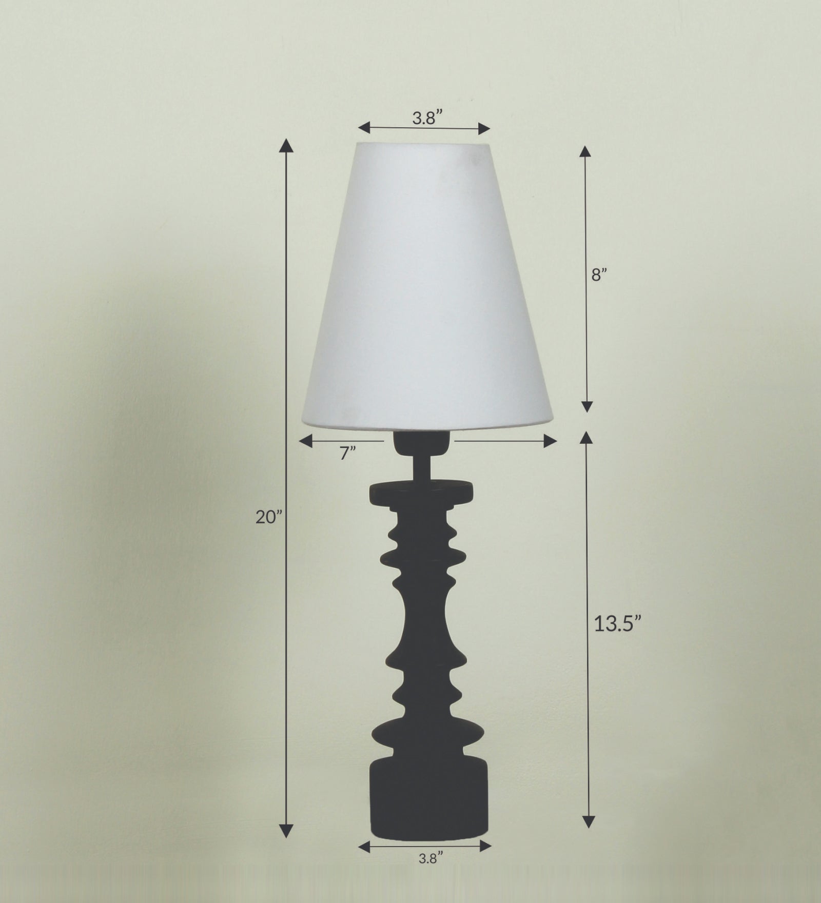 Ujjala Dark Grey Wood Table Lamp With Off White Lamp Shade