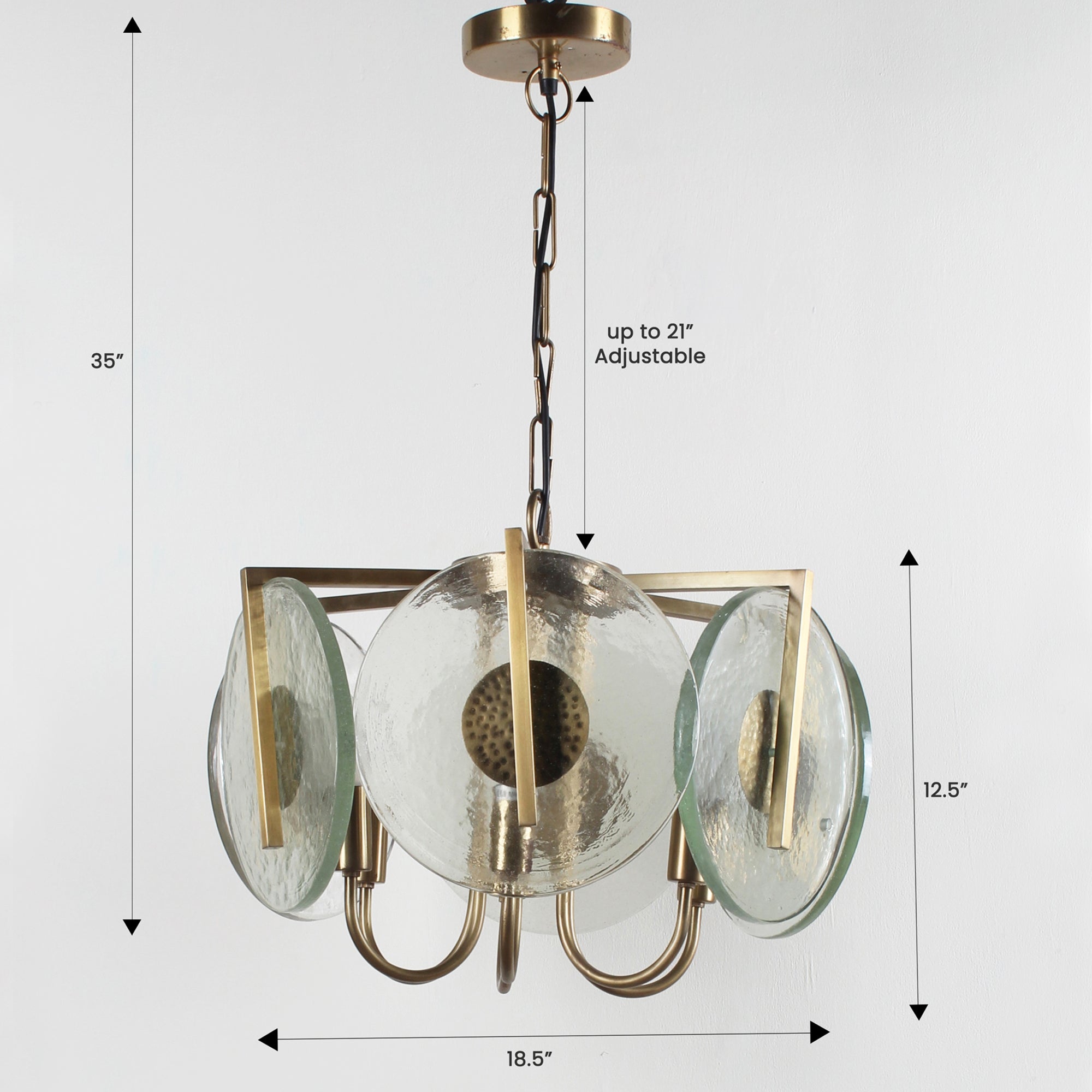 Ujjala Glass coin 6 Light Chandelier