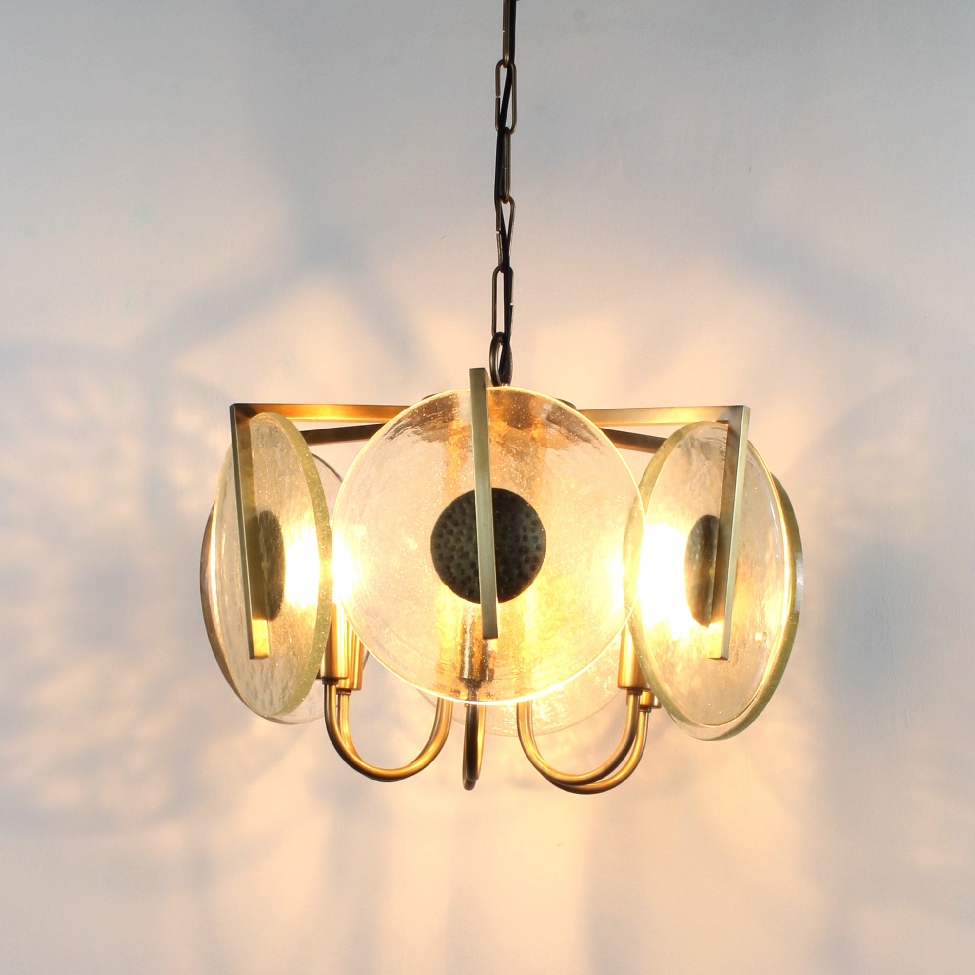 Ujjala Glass coin 6 Light Chandelier