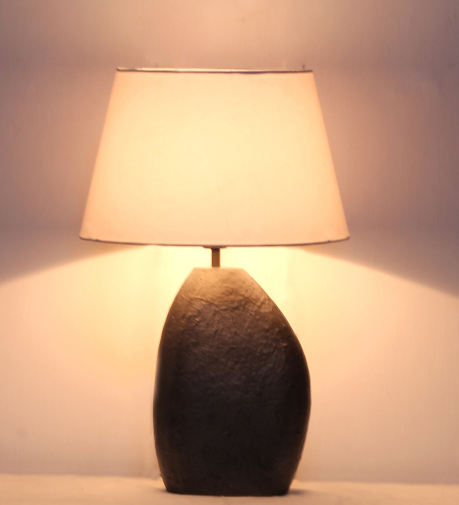 Metal Base Table Lamp with Fabric Lampshade