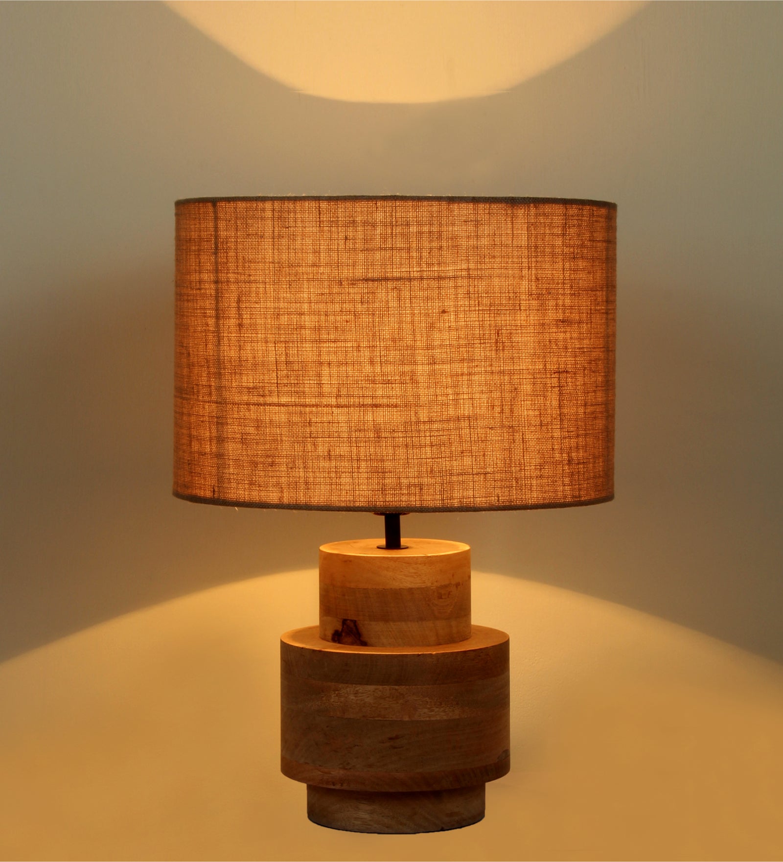 Ujjala Base Drum Shape Table Lamp & Natural jute Lampshade ( Bulb Not Included)