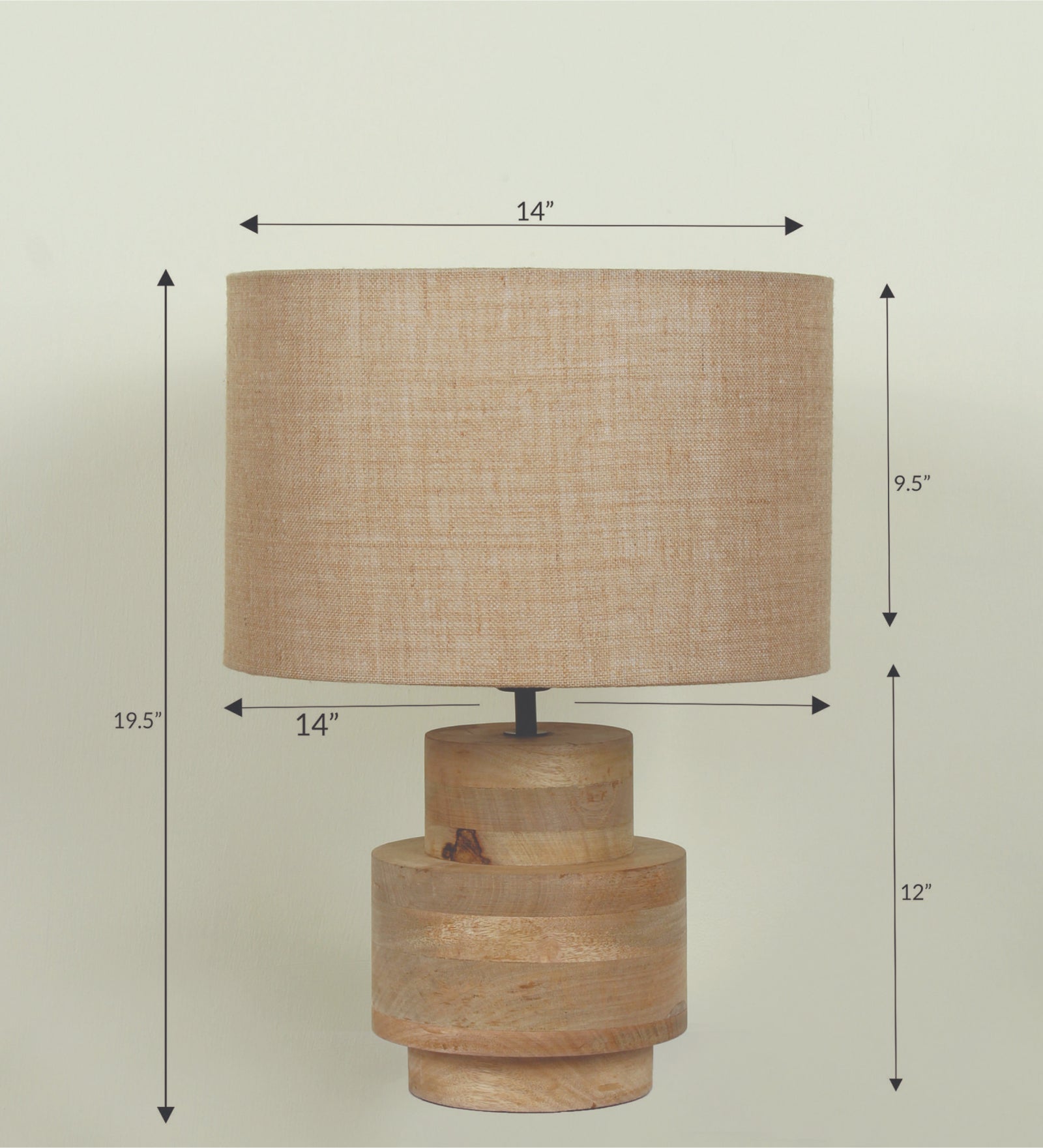 Ujjala Base Drum Shape Table Lamp & Natural jute Lampshade ( Bulb Not Included)