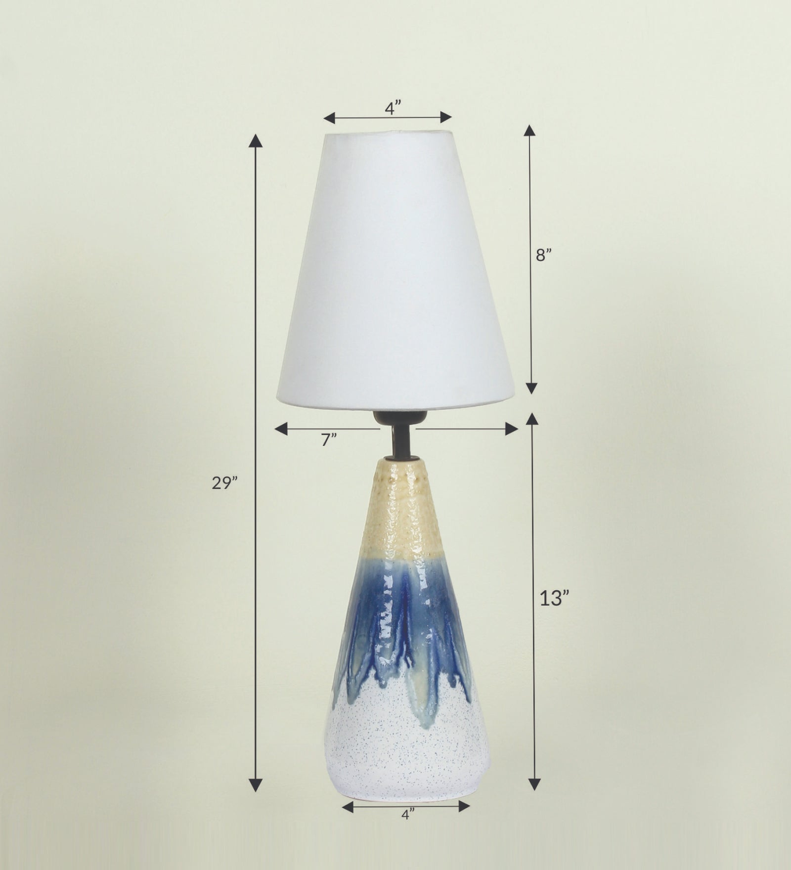 Ujjala Ceramic Table Lamp & Fabric Lampshade