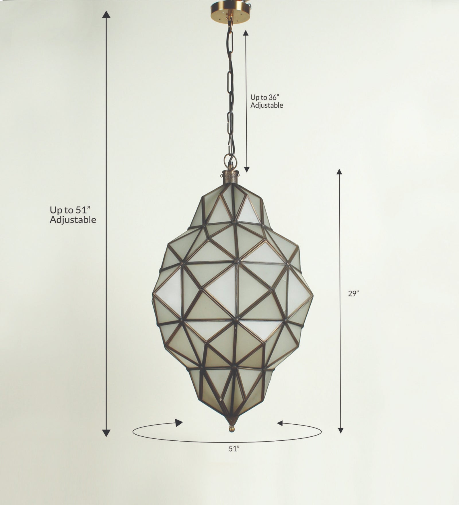 Ujjala Frosted Glass Pendant Light 3 Holder