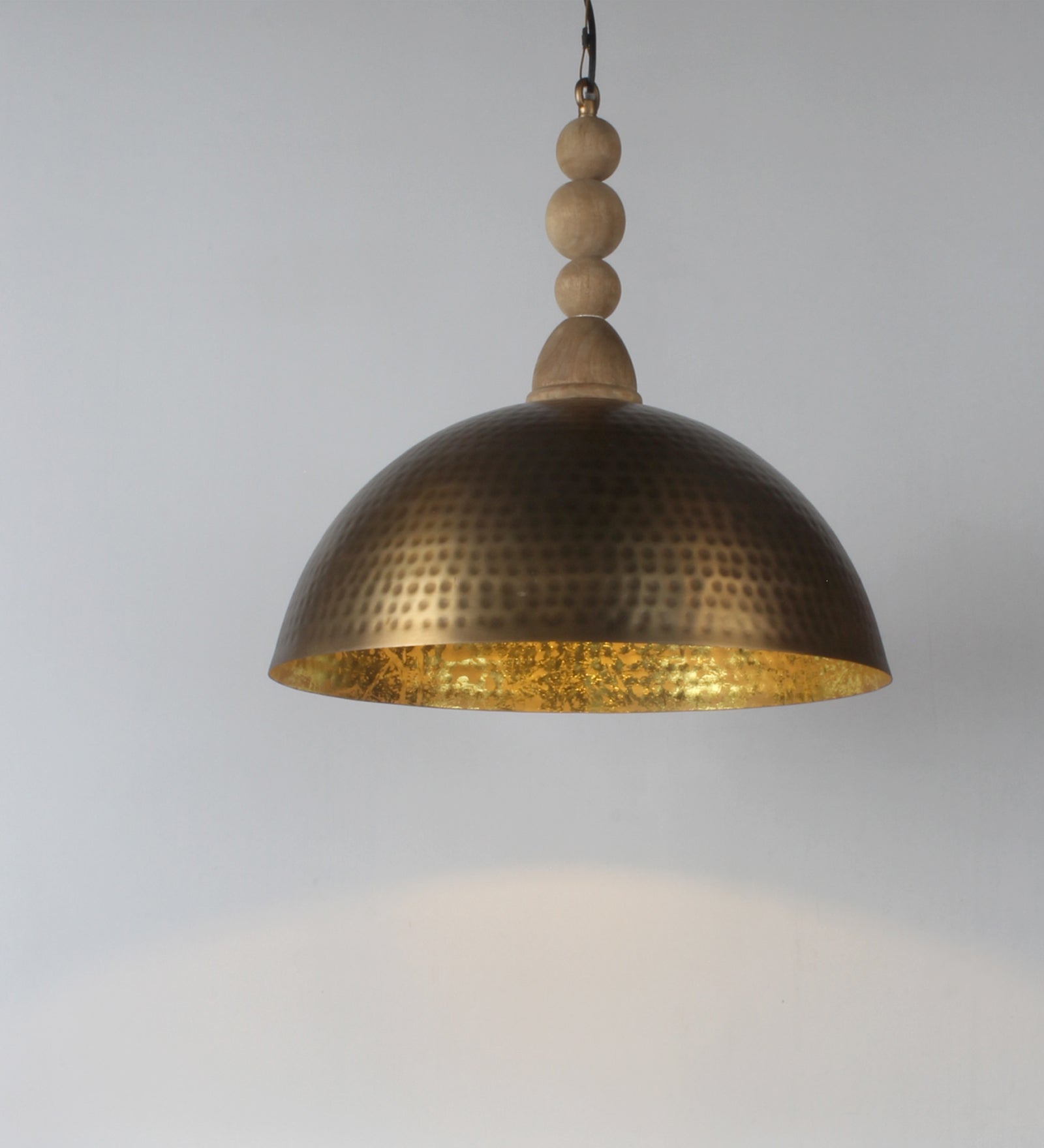 Hammered Antique Brass Aluminum Pendant Light