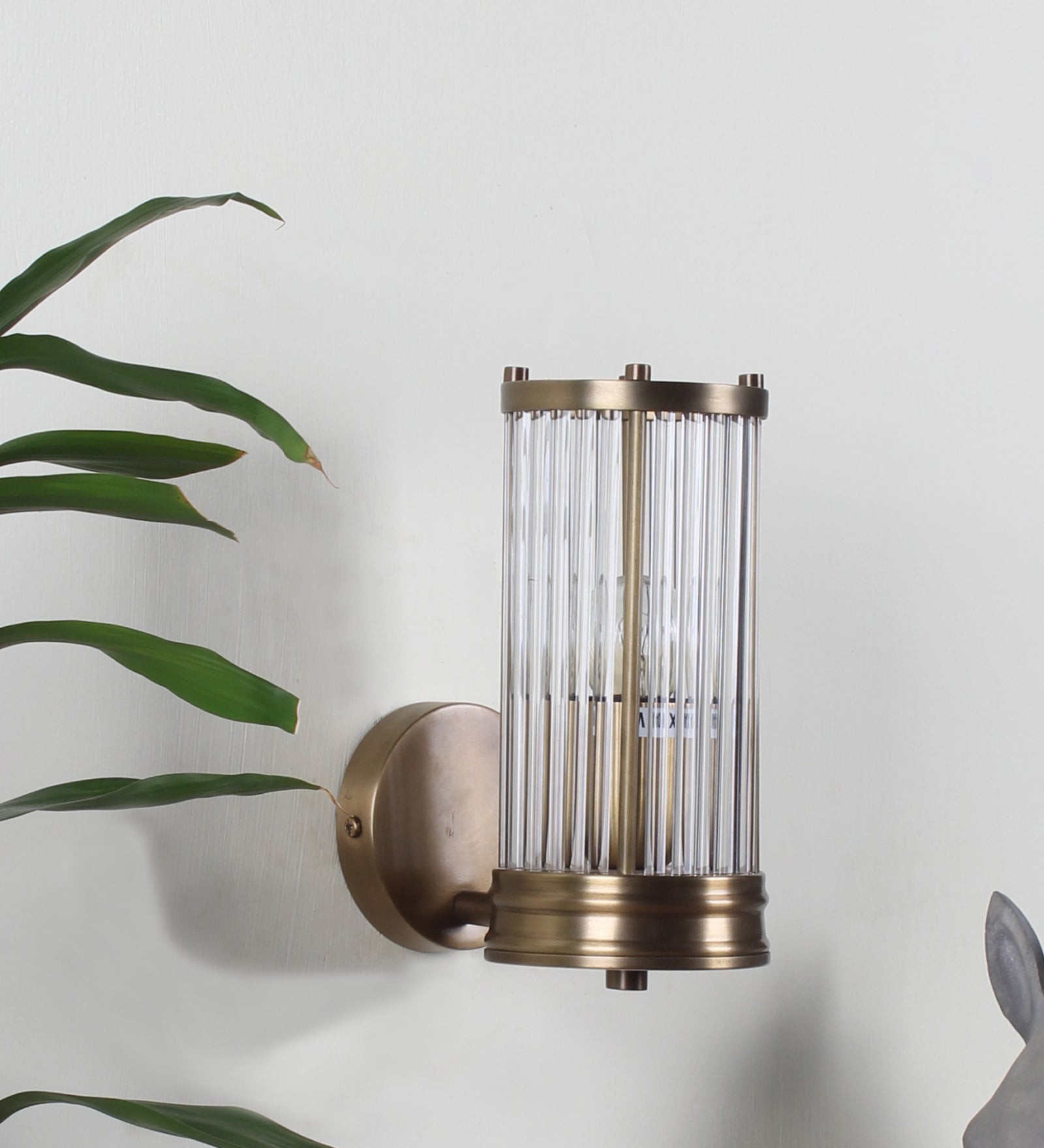 Pencil Glass & Metal UpWall Light