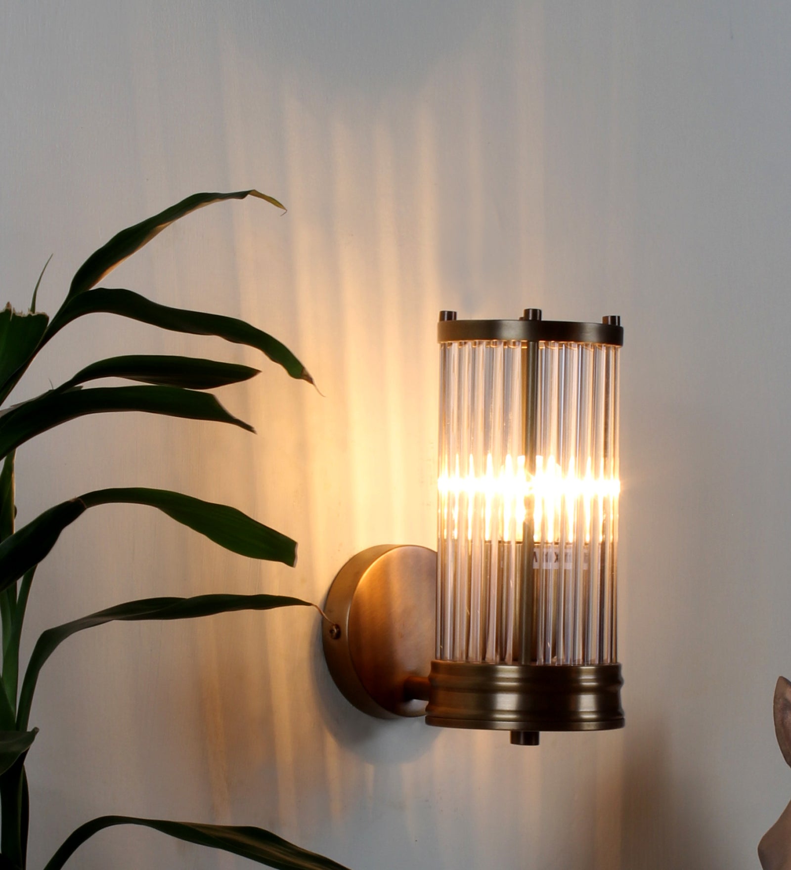 Pencil Glass & Metal UpWall Light