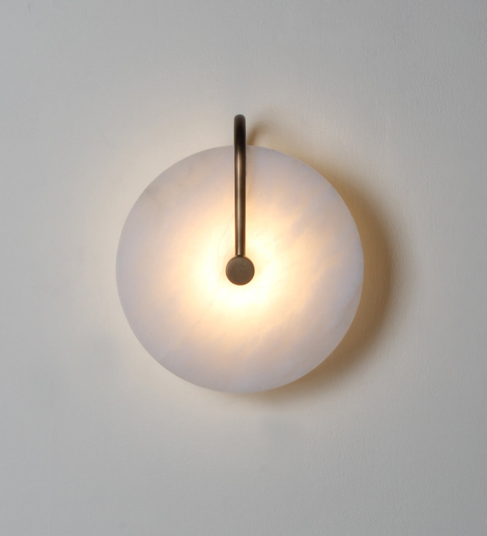 Alabaster & Metal Wall Round Wall Light