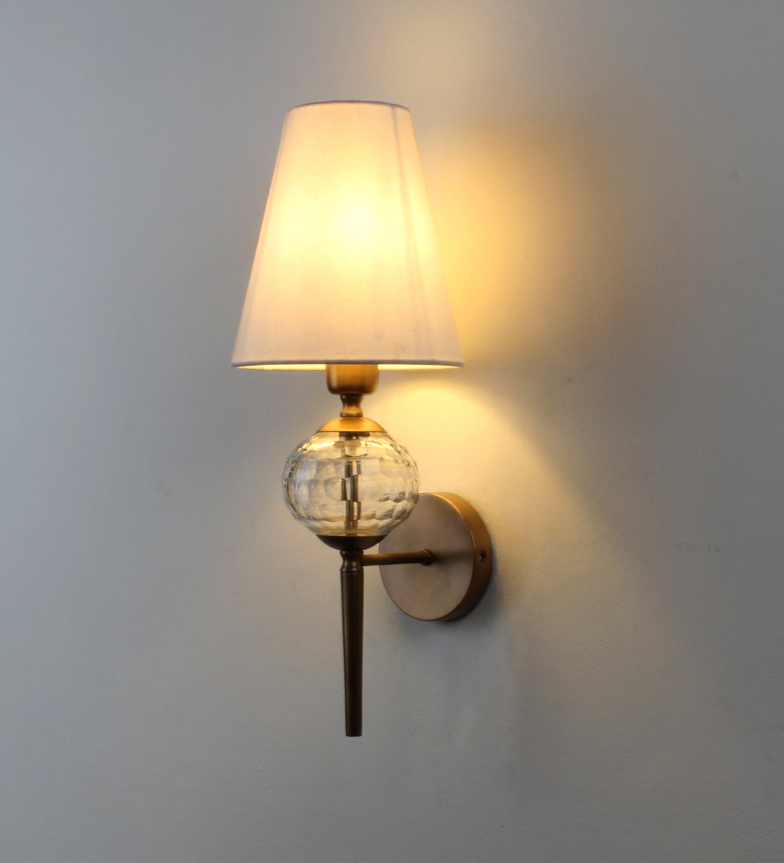 Metal upwall light Glass Globe with shade