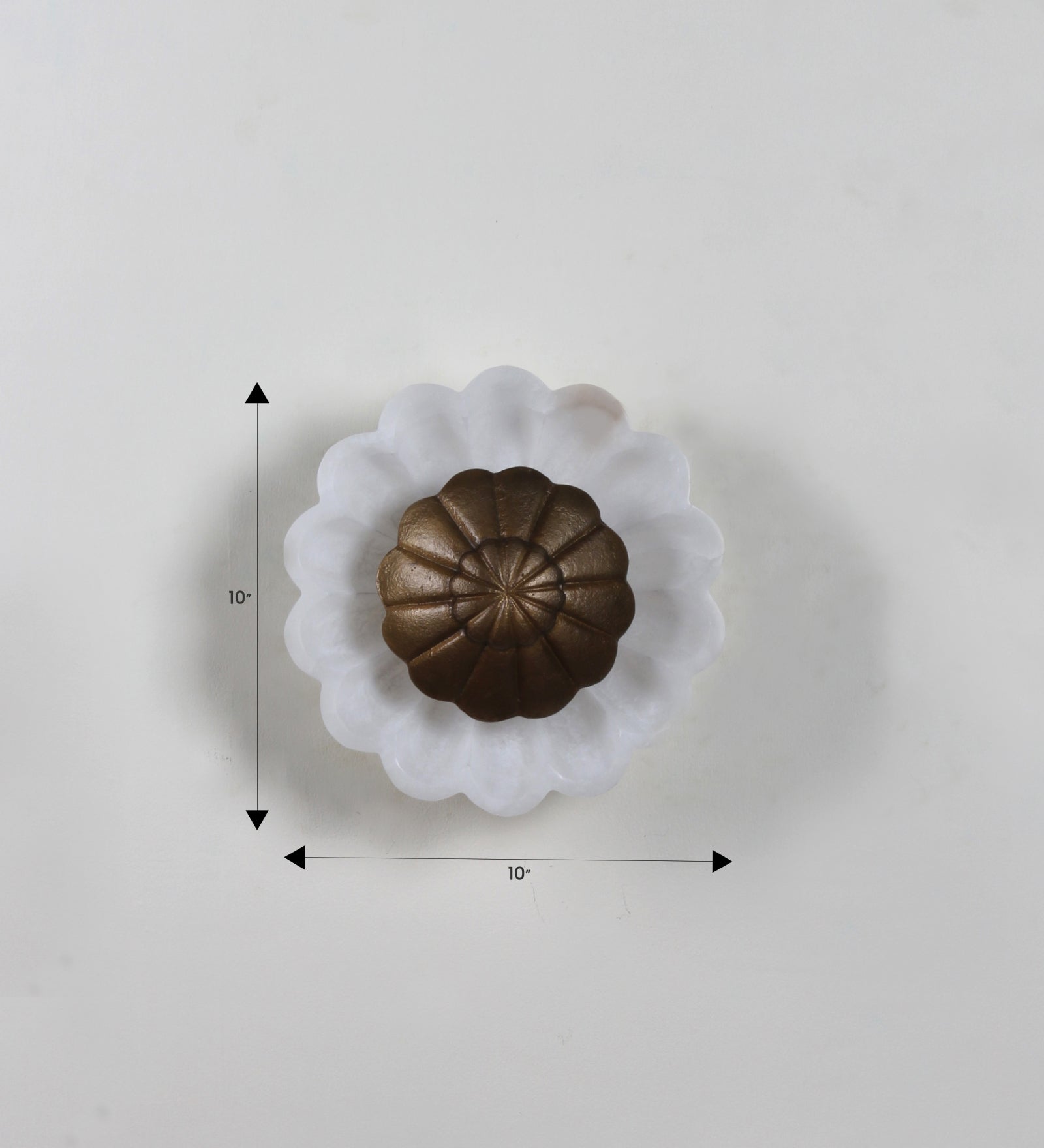 Inbuilt LED Flower Alabaster & Metal Wall Light