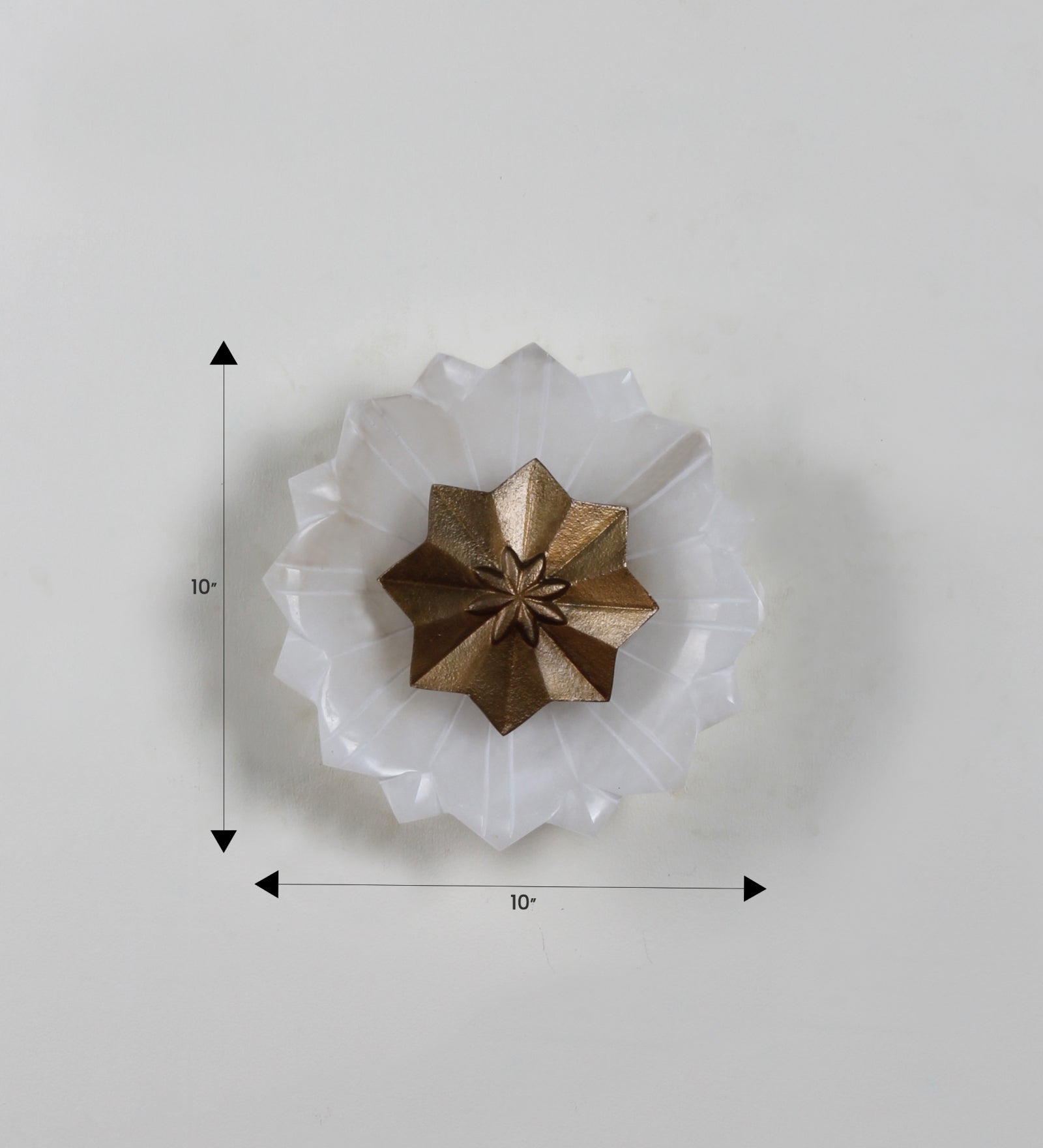 Ujjala Inbuilt LED Flower Alabaster & Metal Wall Light