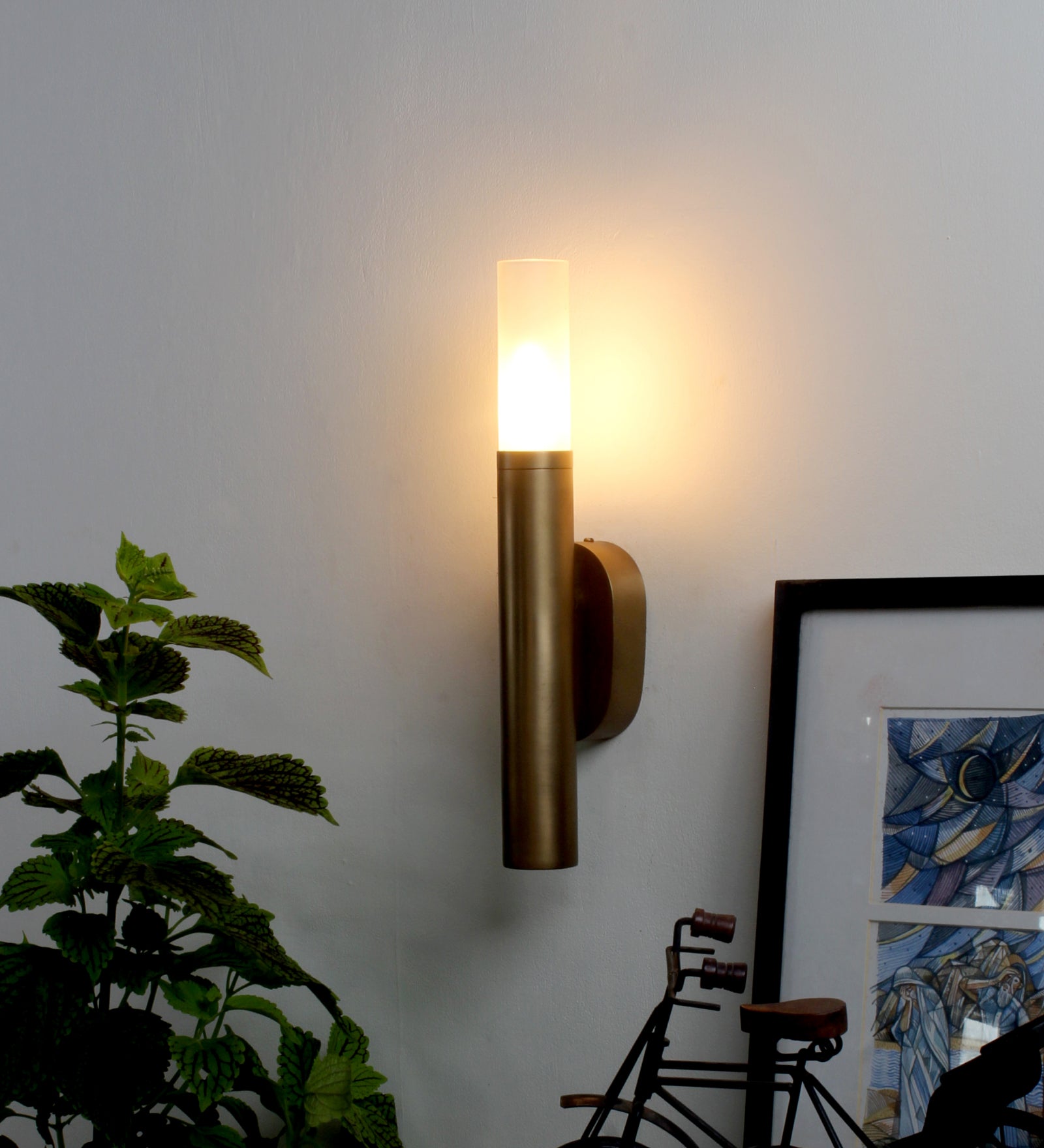 Metal Antique Brass LED Up wall Light