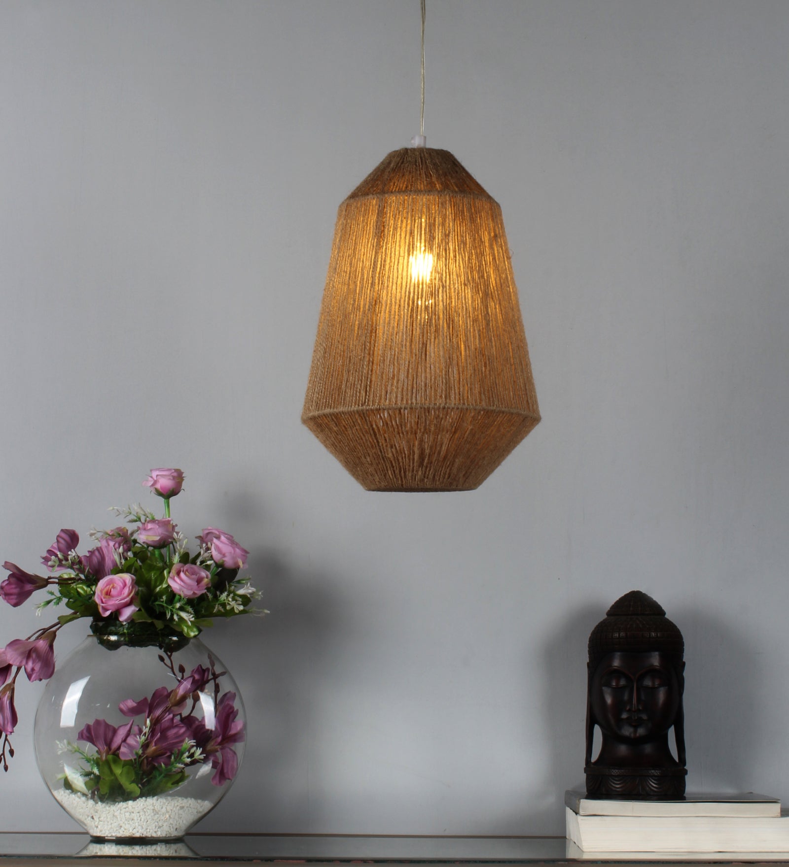 Natural Jute Dome Hanging Light