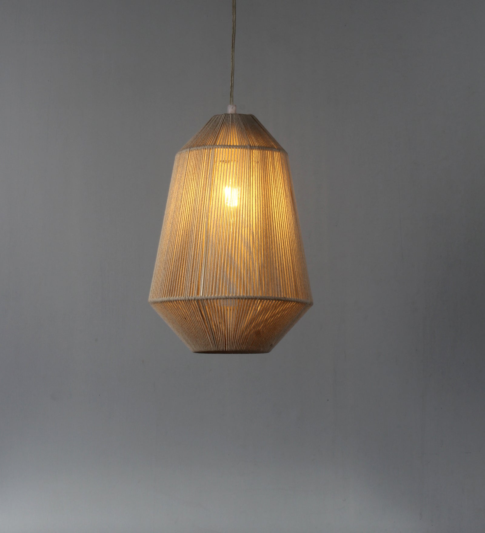 Off White Thread Dome Hanging Light