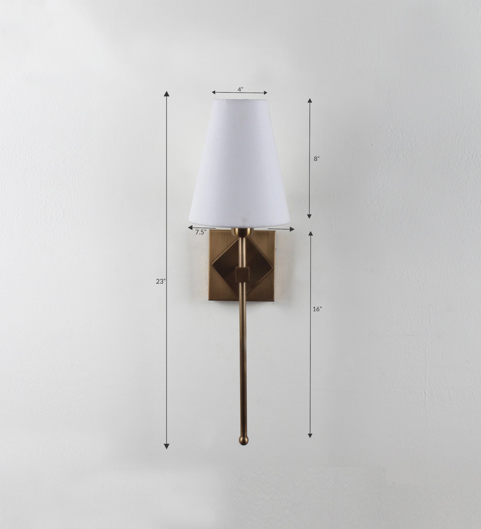 Metal & Up wall light with fabric Lampshade