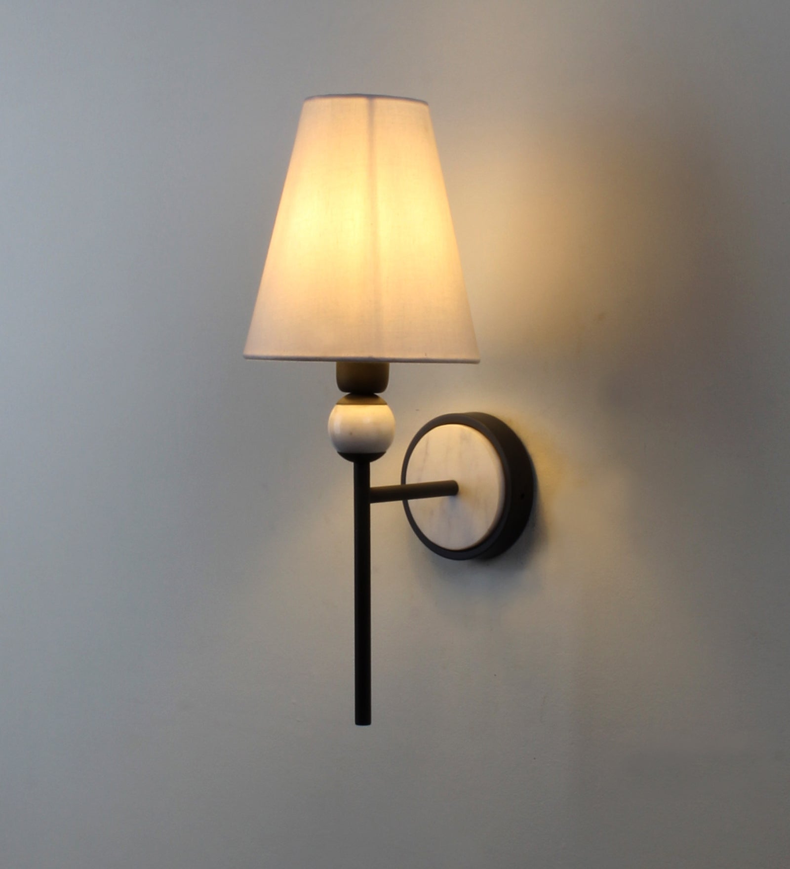 Black Metal With Marbel Up wall light