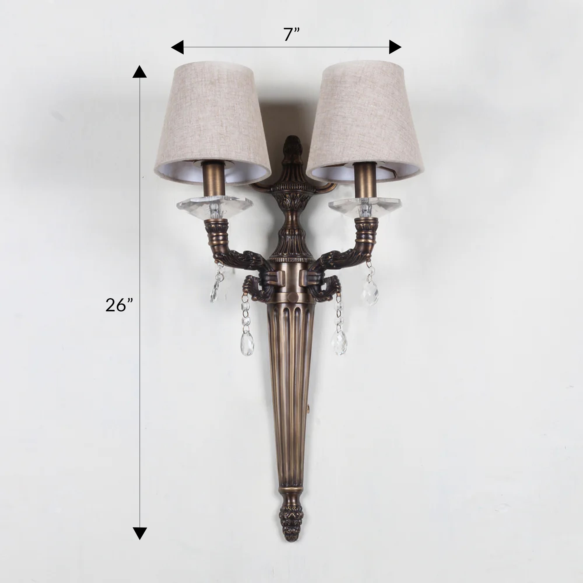 Ujjala Brass Wall Light With Fabric Lampshade